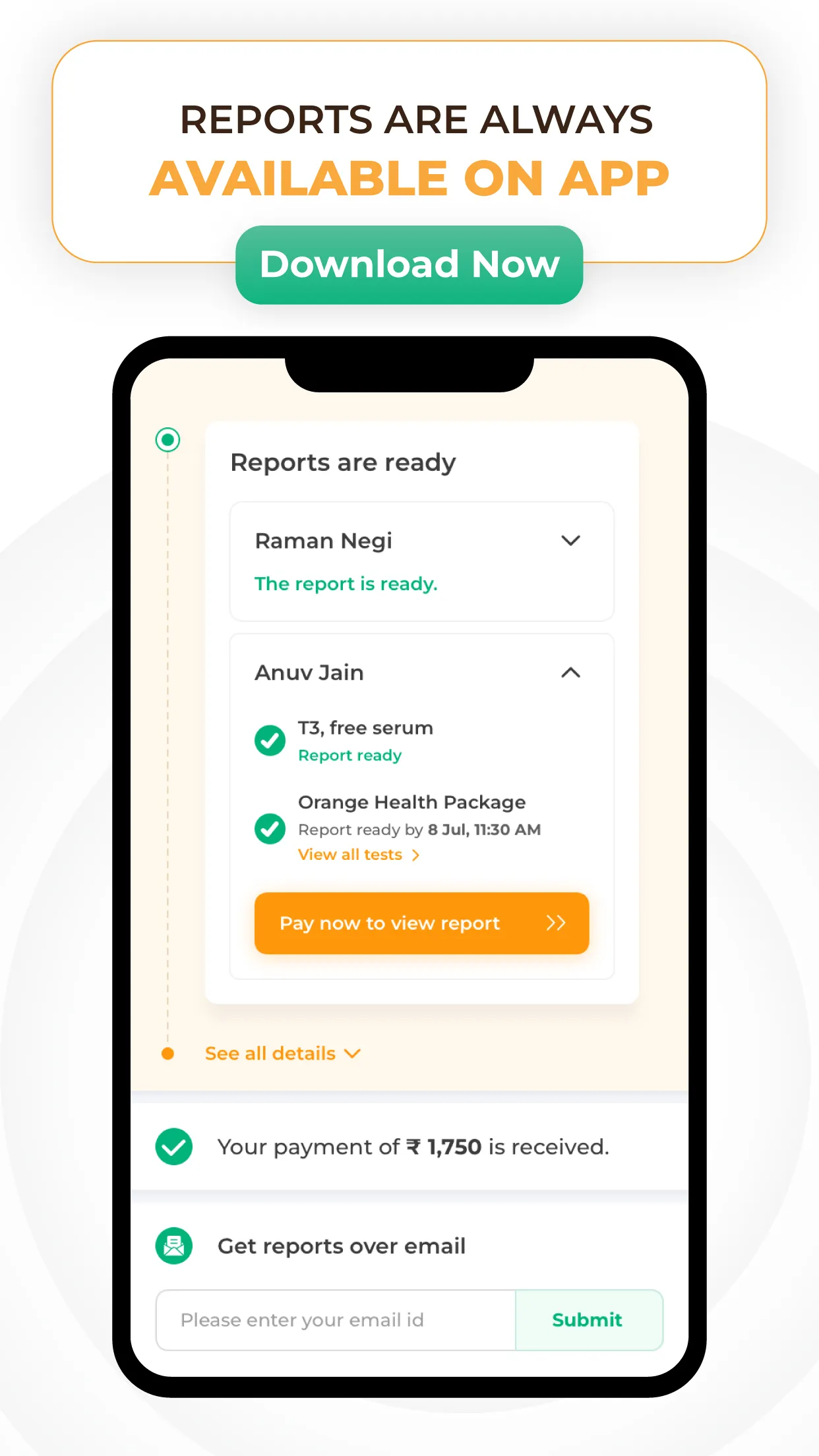 Orange Health Lab Test At Home | Indus Appstore | Screenshot