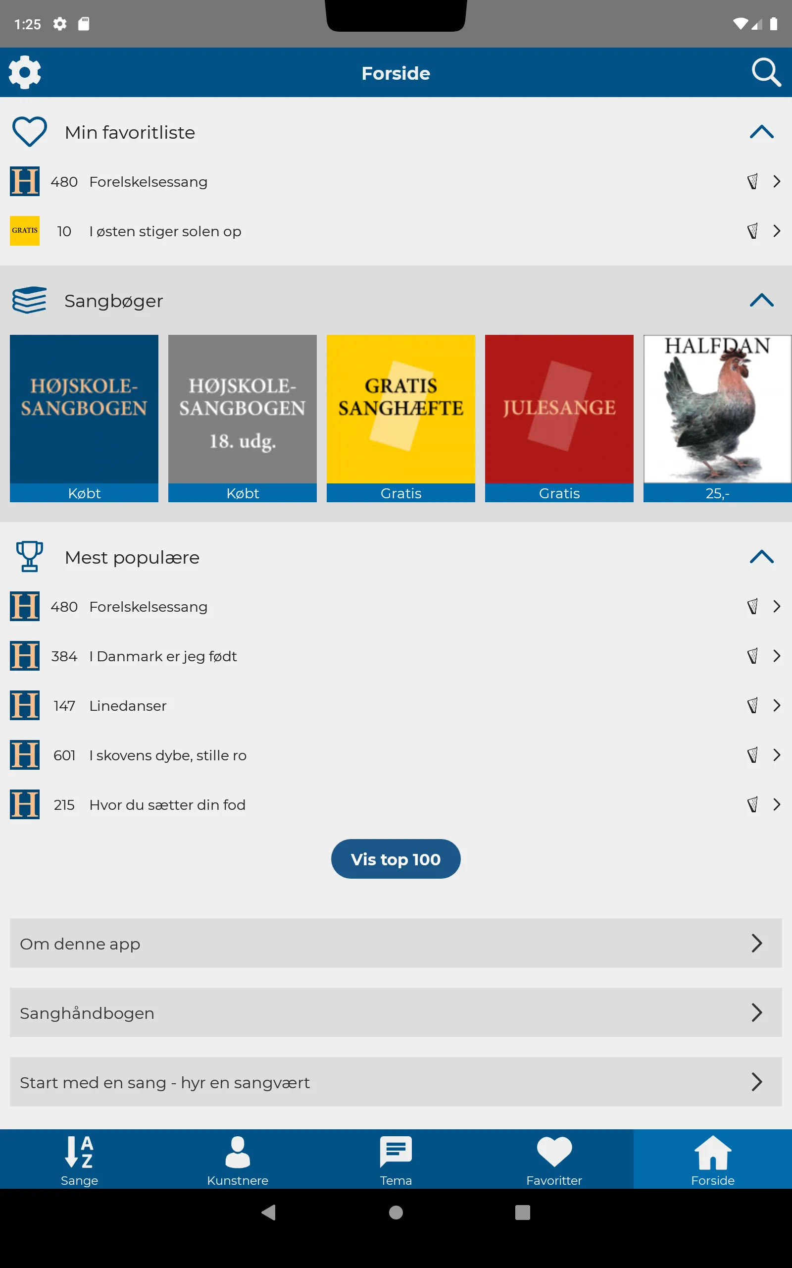 Højskolesangbogen | Indus Appstore | Screenshot