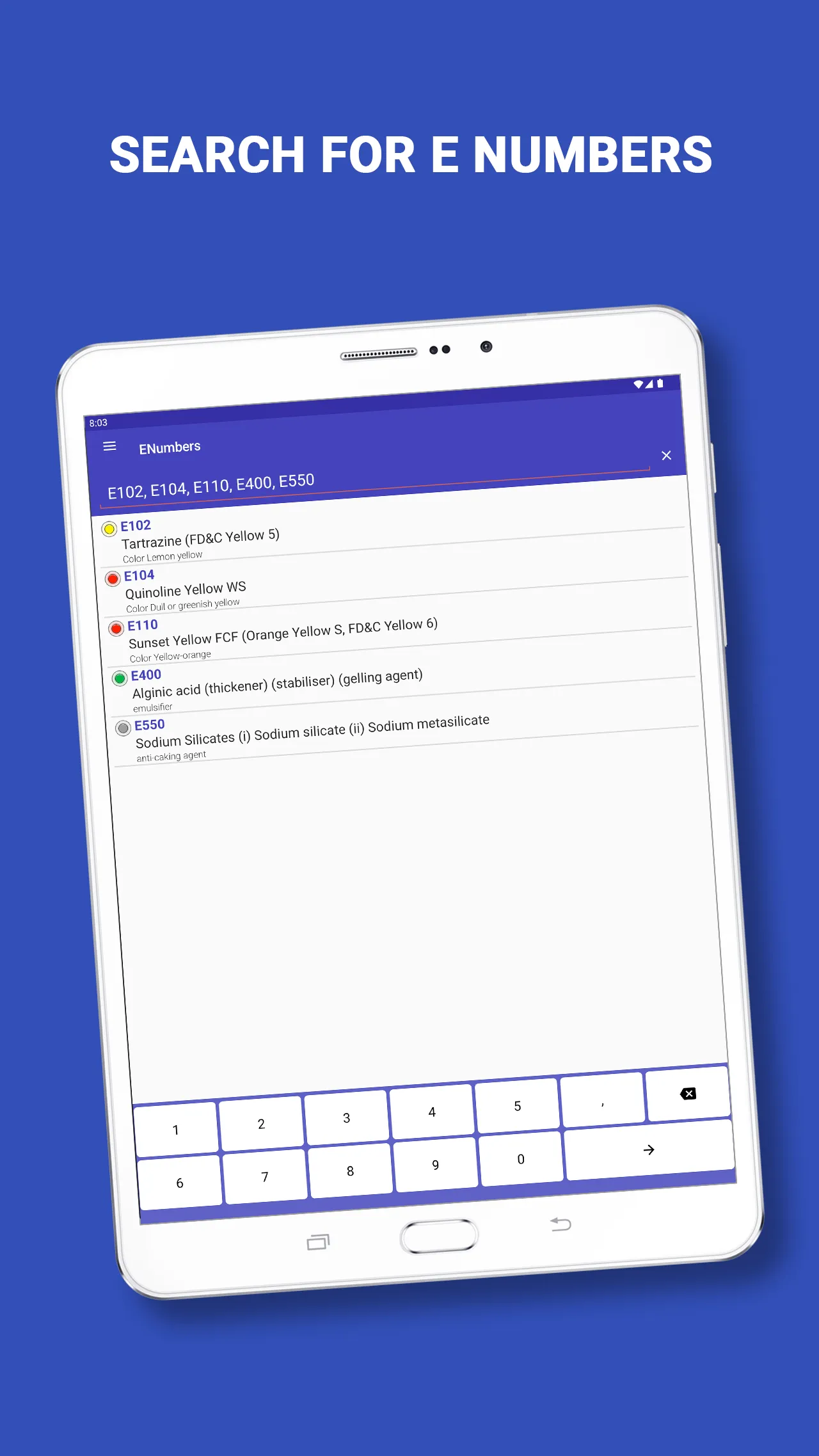 E Numbers - Food additives | Indus Appstore | Screenshot