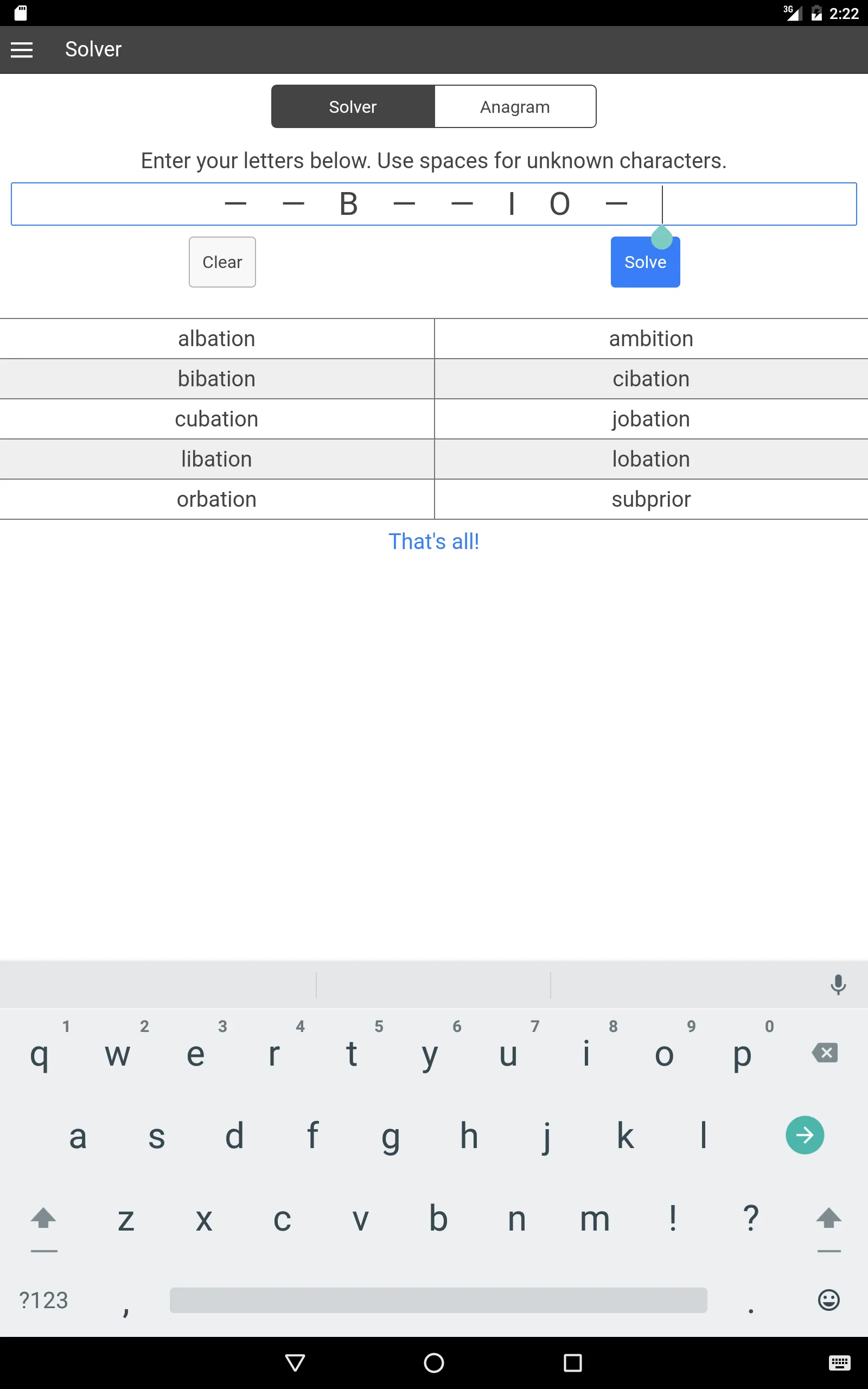 Crossword Solver CS | Indus Appstore | Screenshot