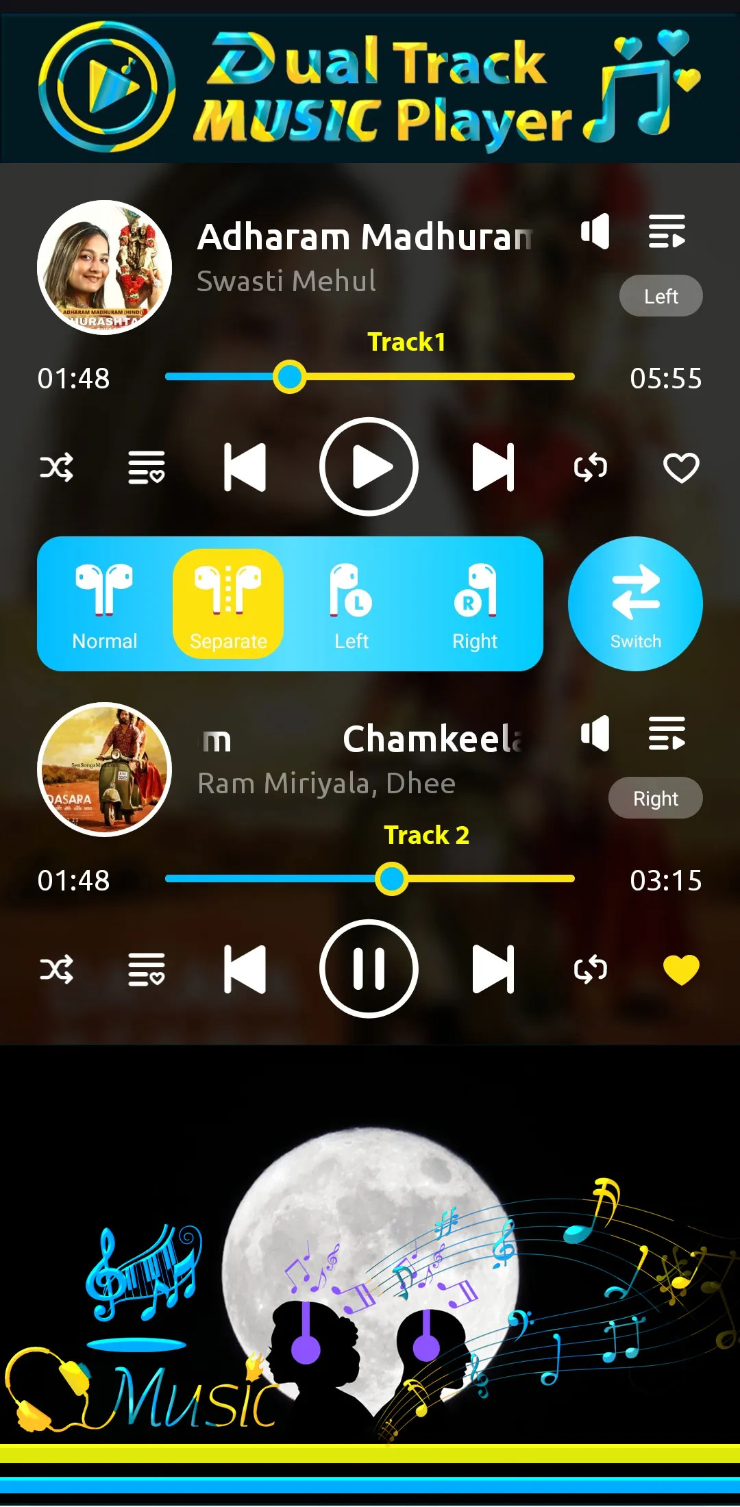 Dual Track Music & MP3 Player | Indus Appstore | Screenshot