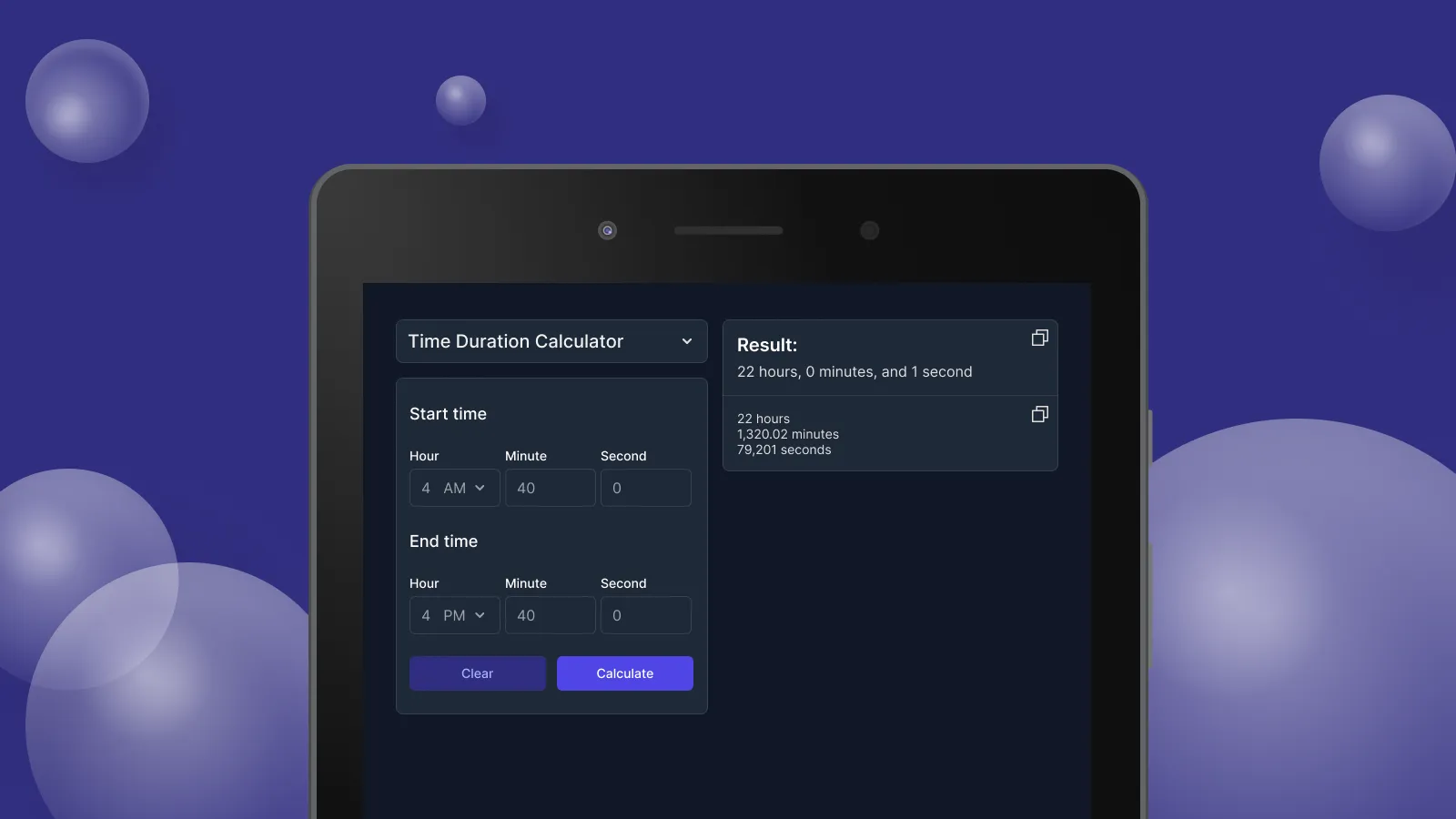 Time Duration Calculator | Indus Appstore | Screenshot