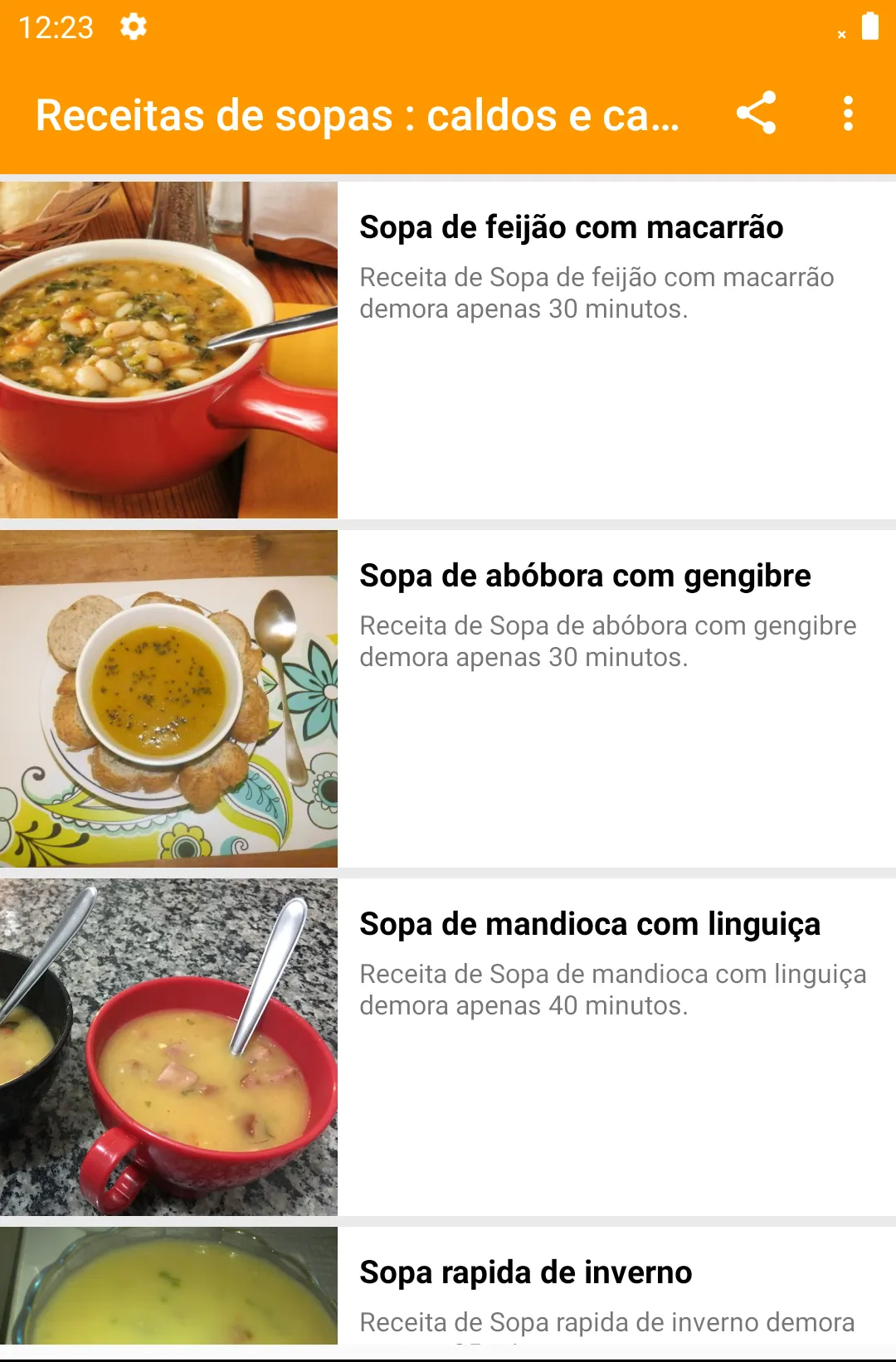 Receitas de sopas : caldos e c | Indus Appstore | Screenshot