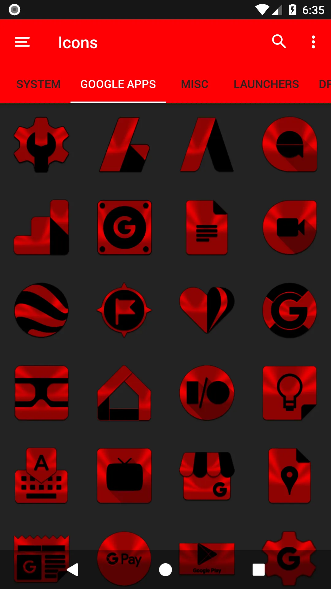 Red and Black Icon Pack | Indus Appstore | Screenshot