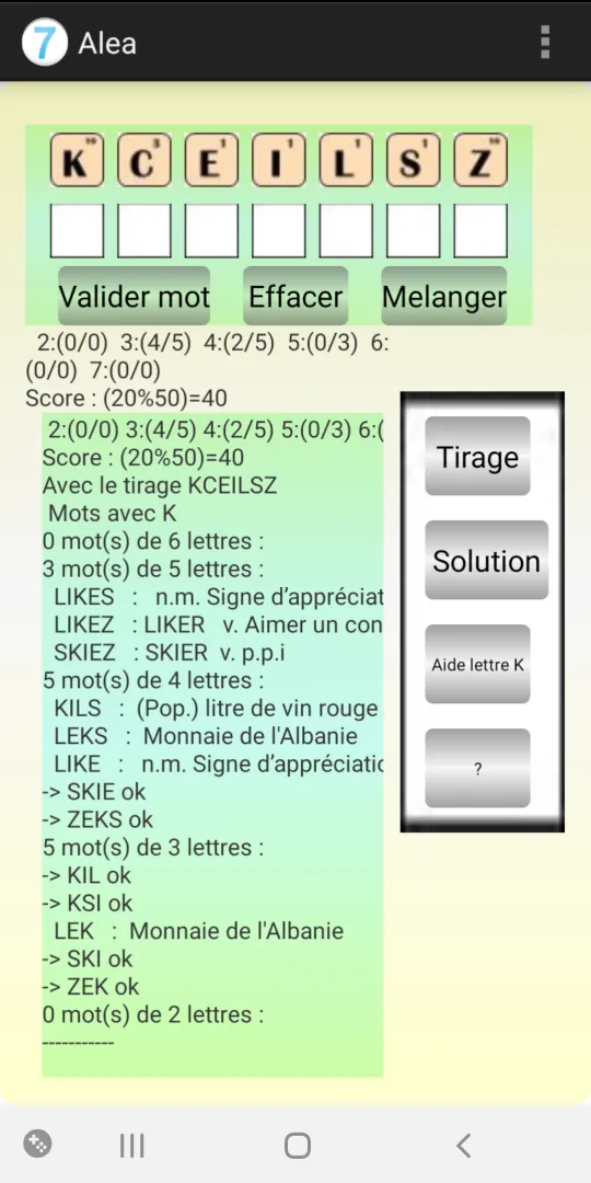 Anagrammes 7 lettres | Indus Appstore | Screenshot