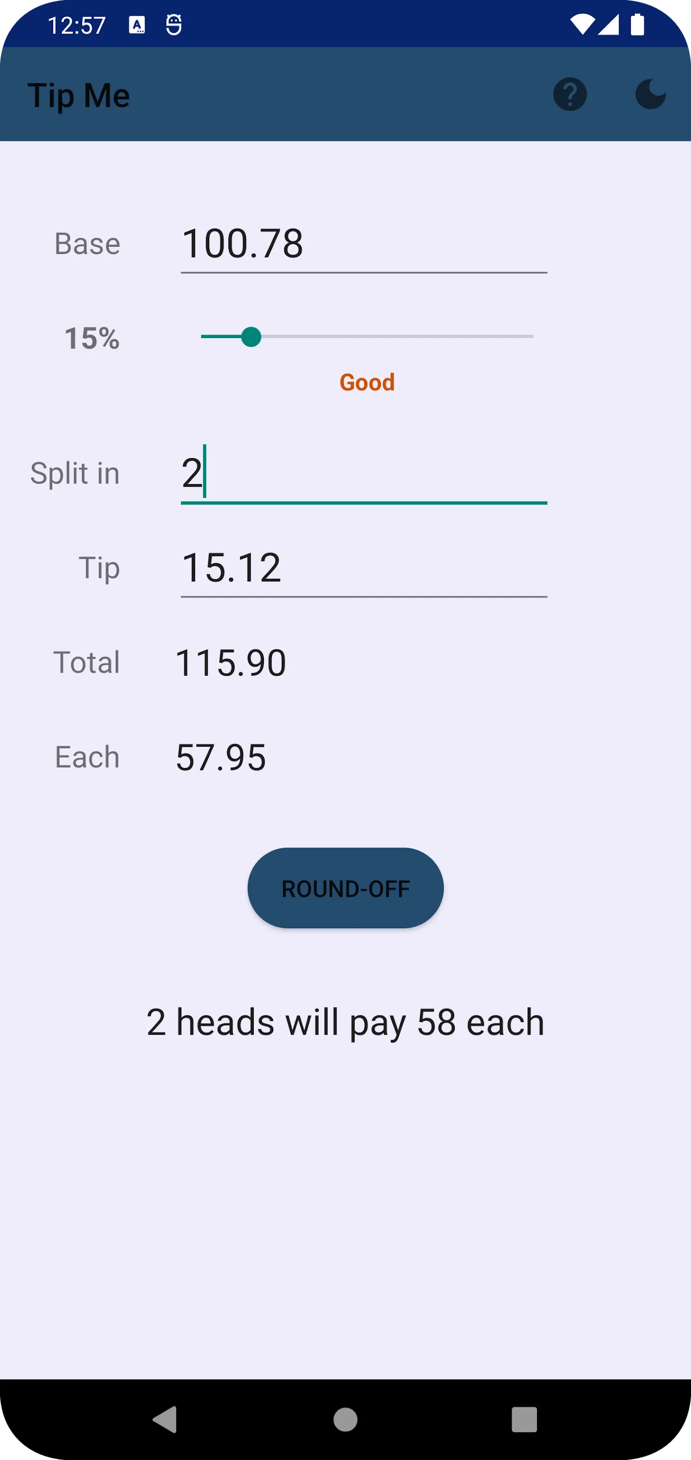 Tip Me: Simple Tip Calculator | Indus Appstore | Screenshot