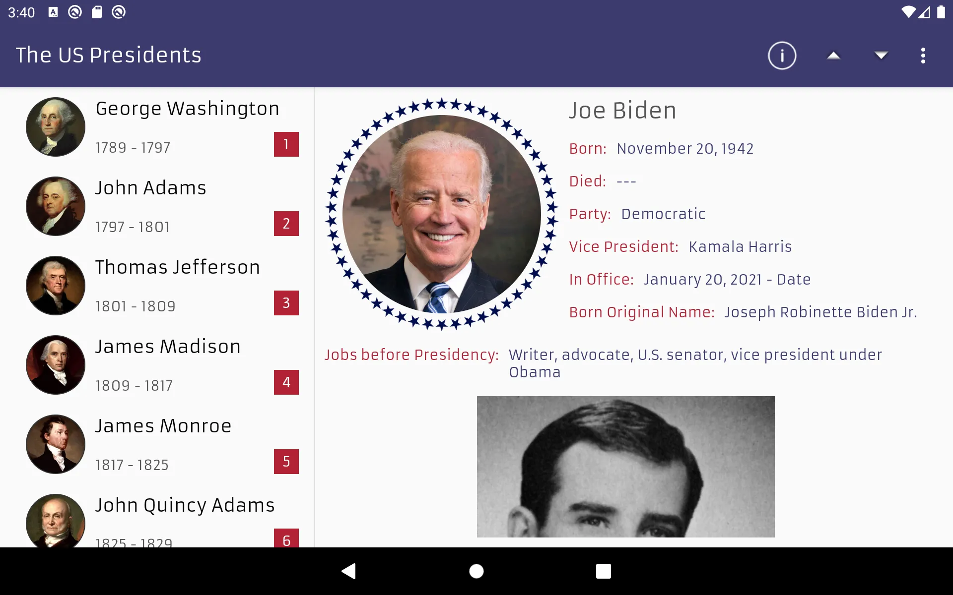 The U.S. Presidents | Indus Appstore | Screenshot