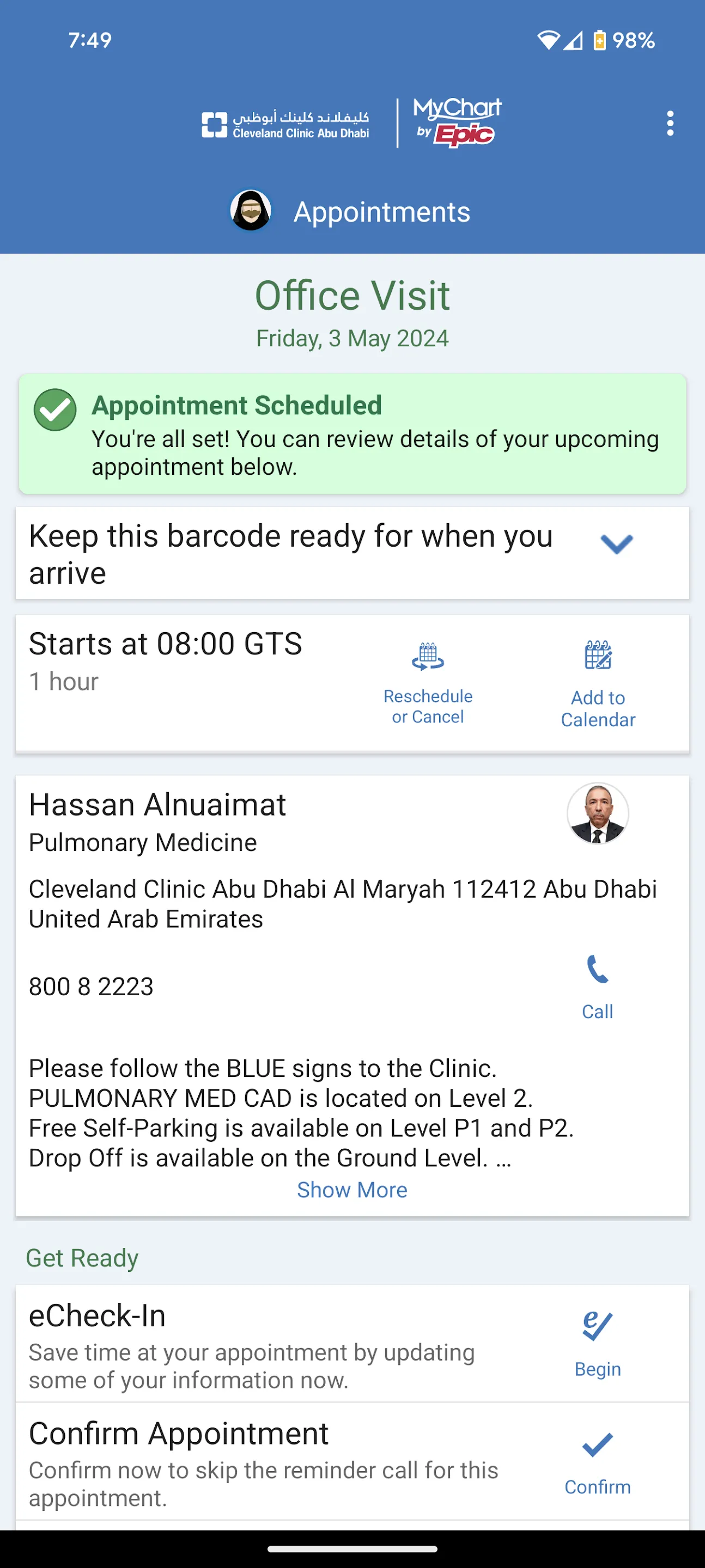 Cleveland Clinic Abu Dhabi | Indus Appstore | Screenshot