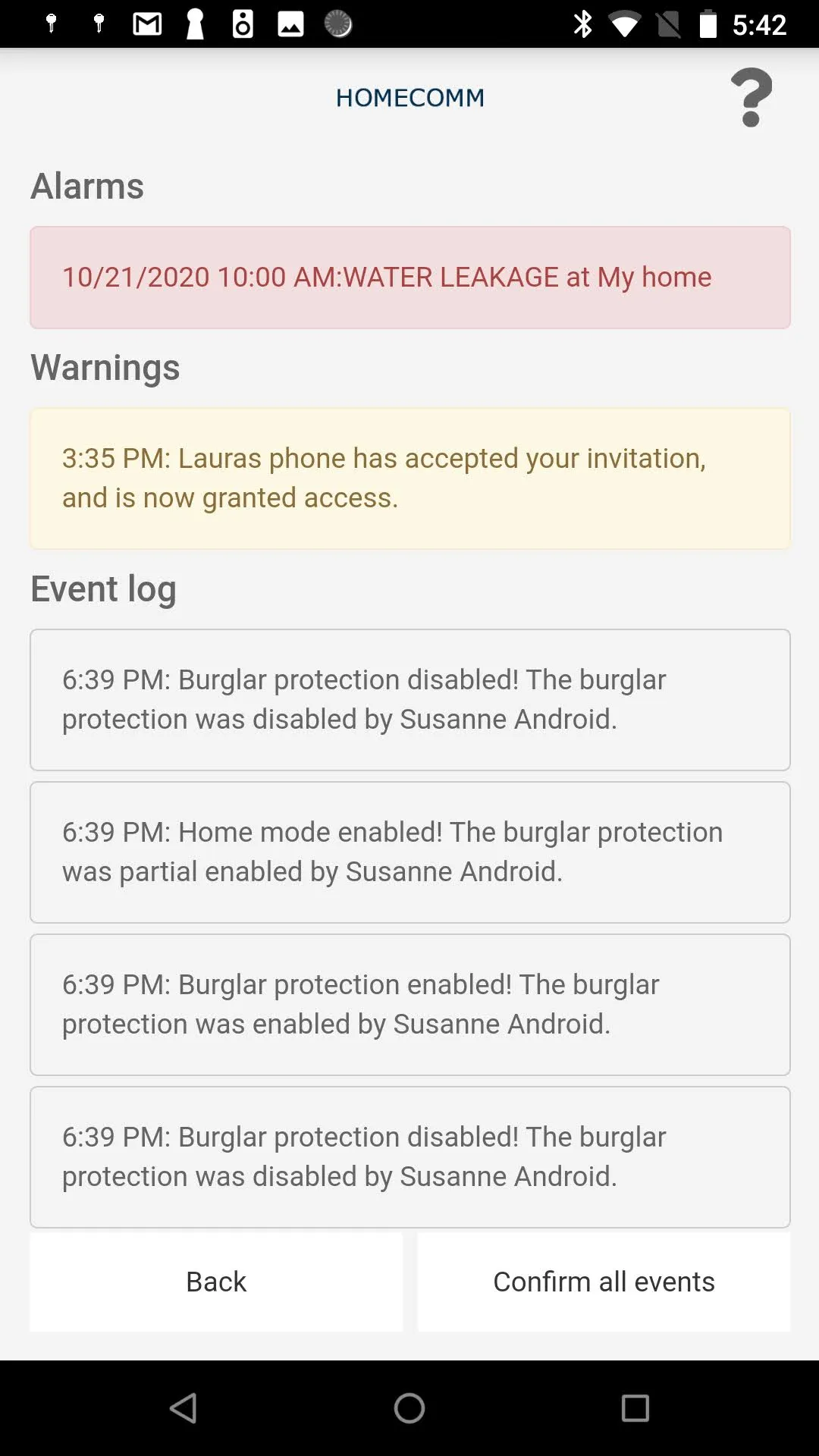 HomeComm Alarm | Indus Appstore | Screenshot