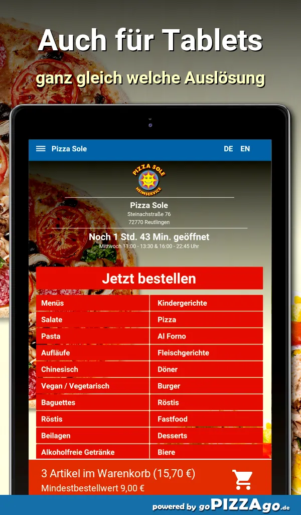 Pizza Sole Reutlingen | Indus Appstore | Screenshot