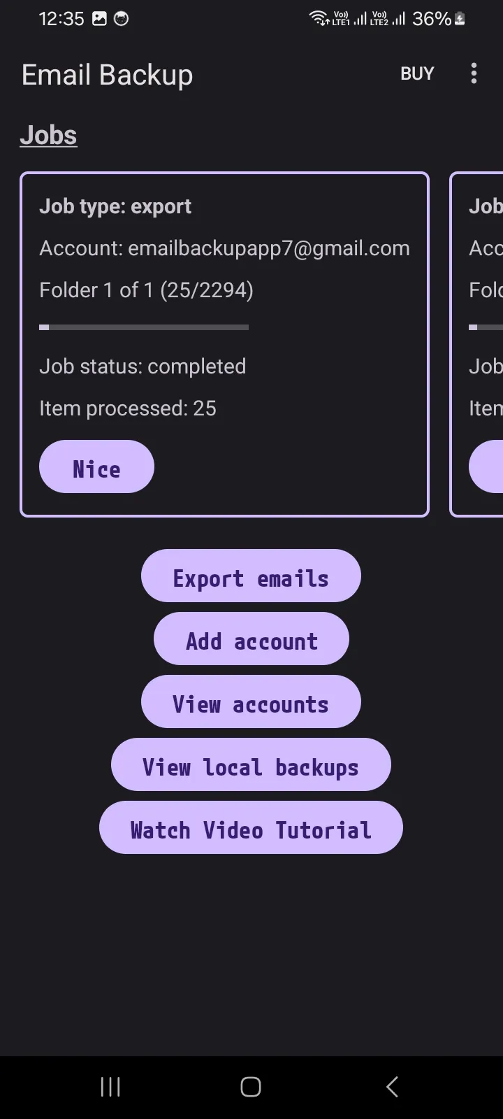 Email Backup | Indus Appstore | Screenshot