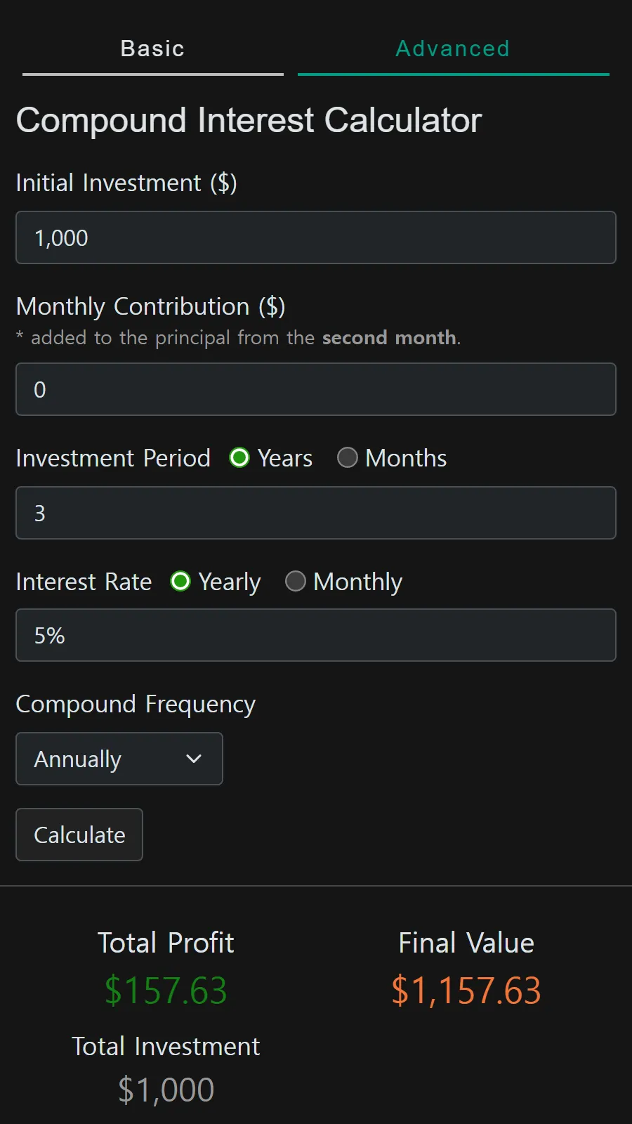 Compound Interest Calculator | Indus Appstore | Screenshot