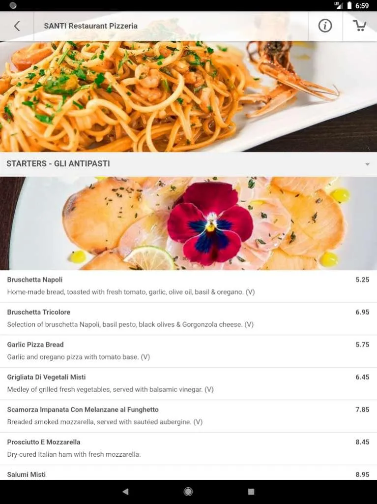 SANTI Restaurant Pizzeria | Indus Appstore | Screenshot