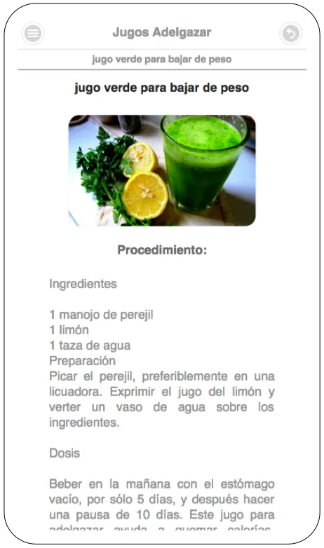 Jugos para Adelgazar | Indus Appstore | Screenshot