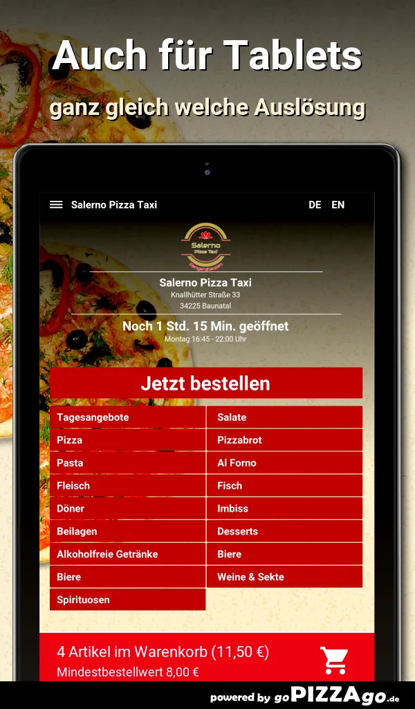 Salerno Pizza Taxi Baunatal | Indus Appstore | Screenshot