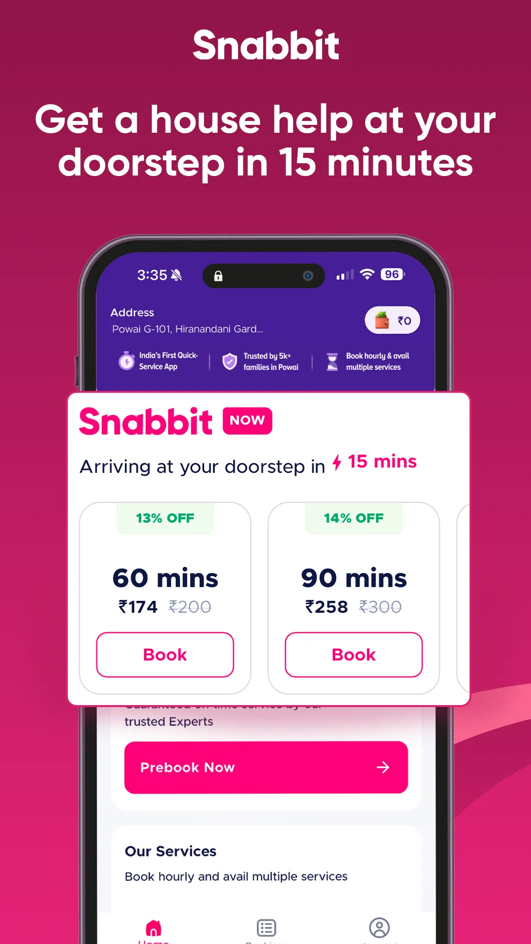 Snabbit: House Help in minutes | Indus Appstore | Screenshot