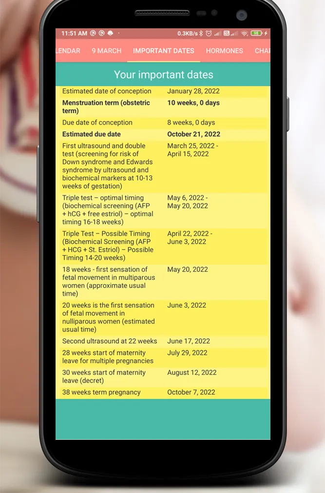 Pregnancy Calendar | Indus Appstore | Screenshot