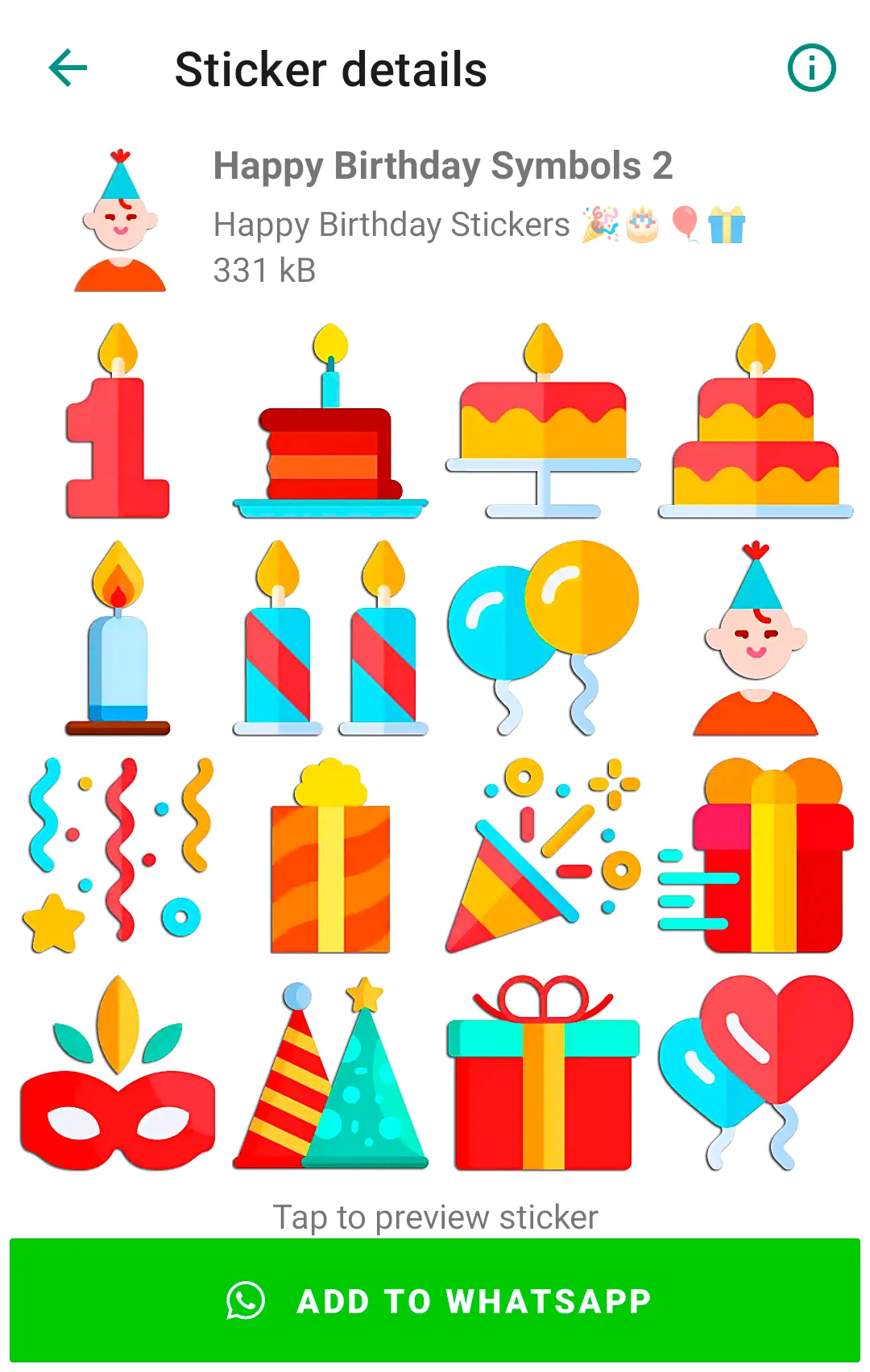 Happy Birthday Stickers | Indus Appstore | Screenshot