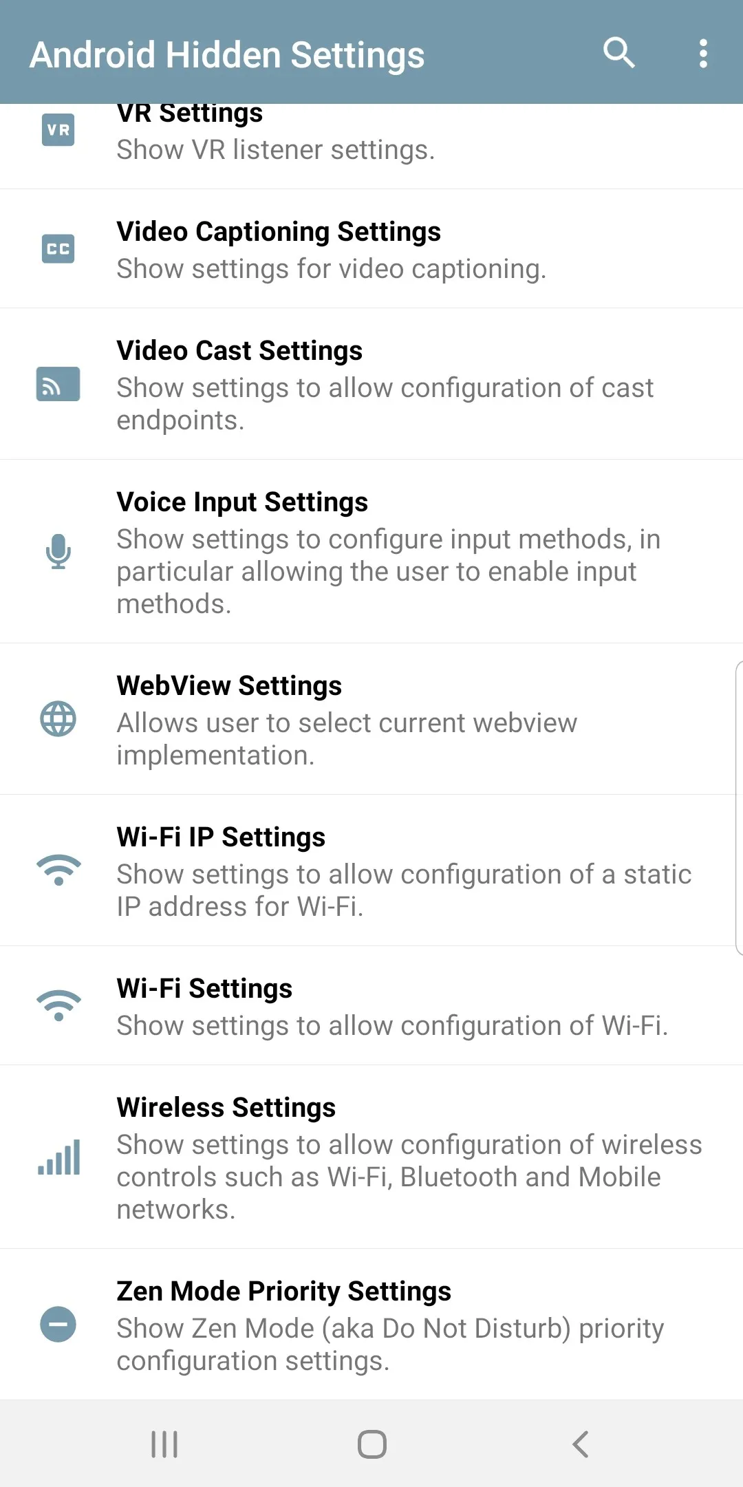 Android Hidden Settings | Indus Appstore | Screenshot