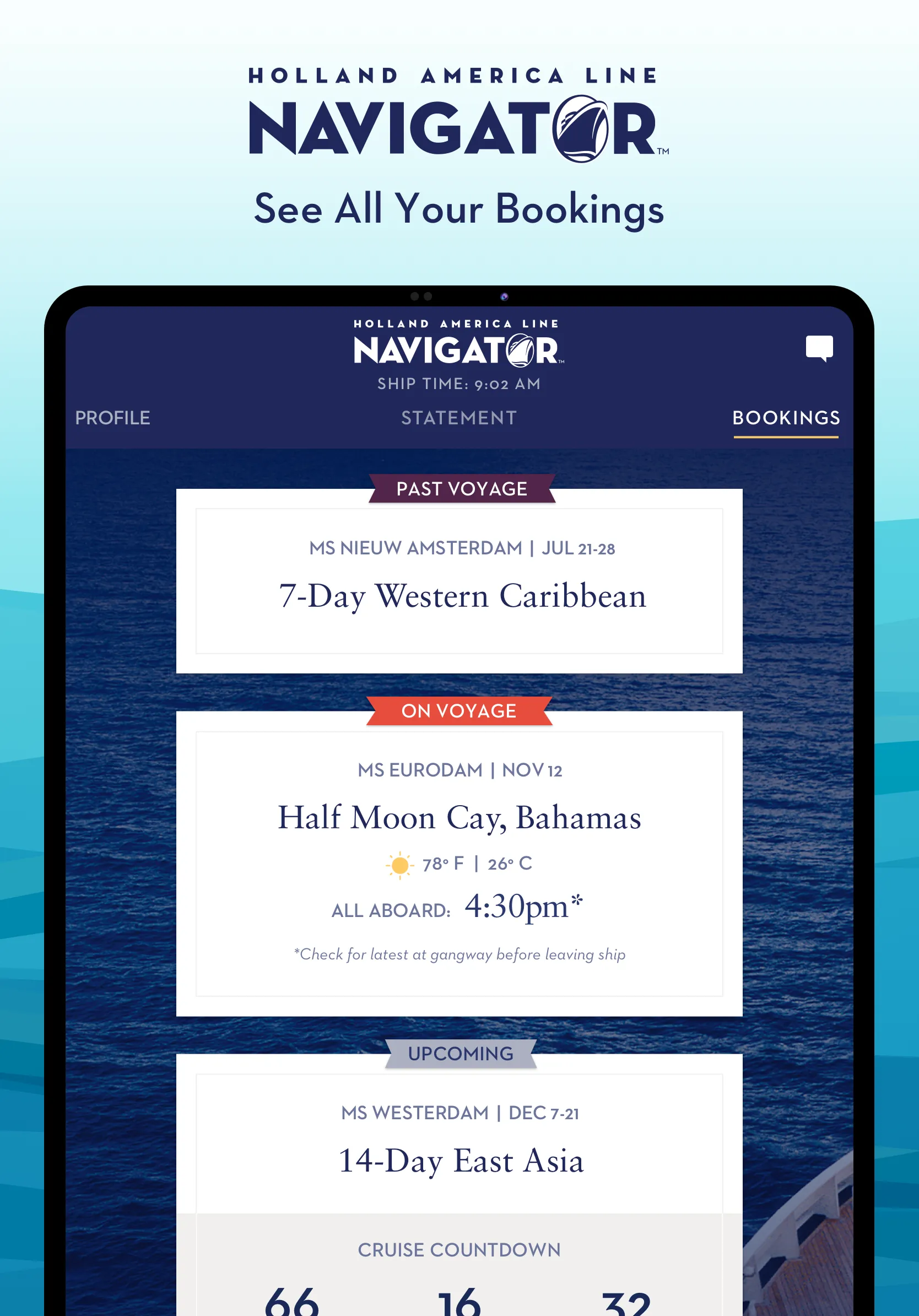 Holland America Line Navigator | Indus Appstore | Screenshot