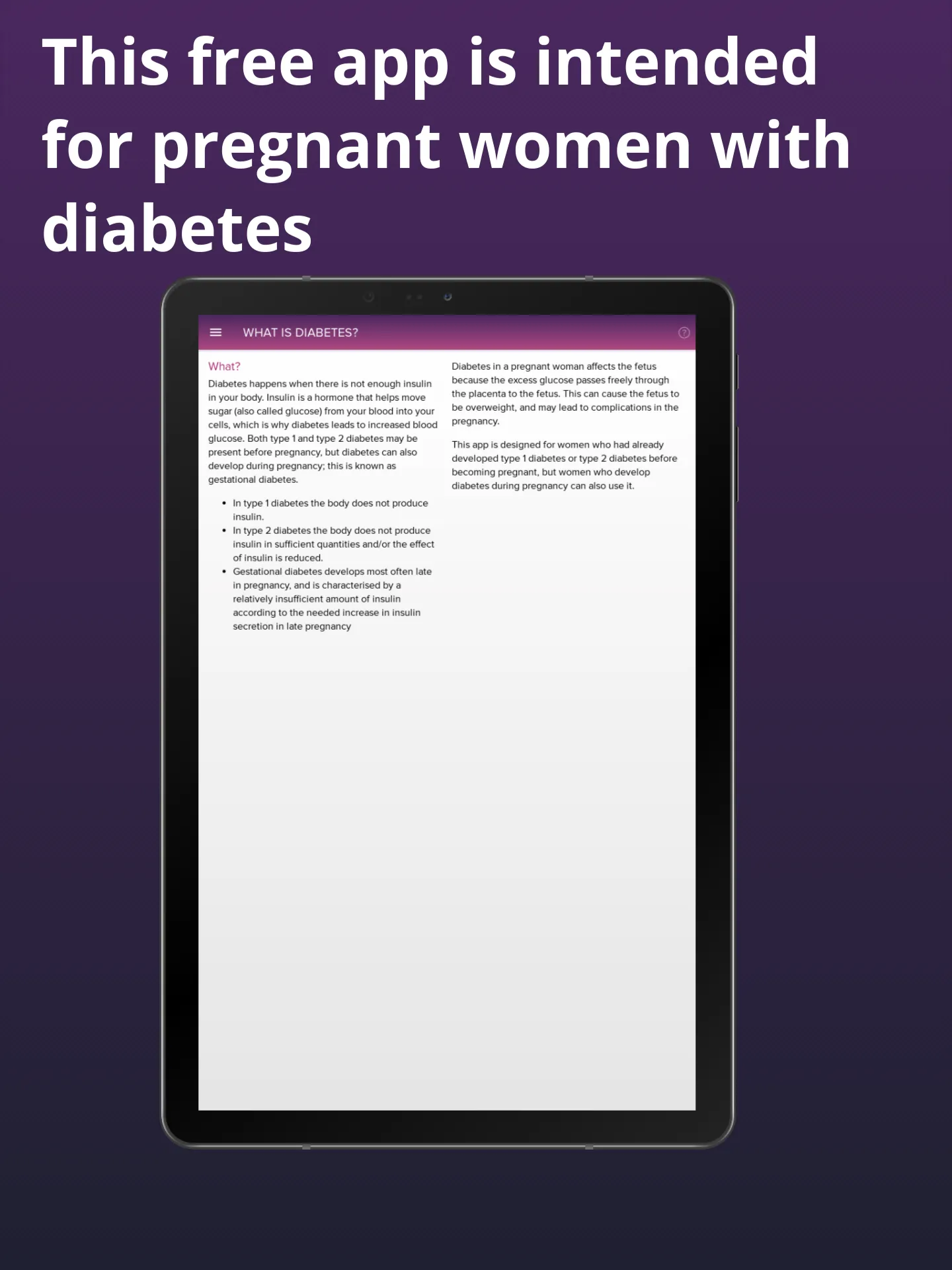 Pregnant with diabetes | Indus Appstore | Screenshot