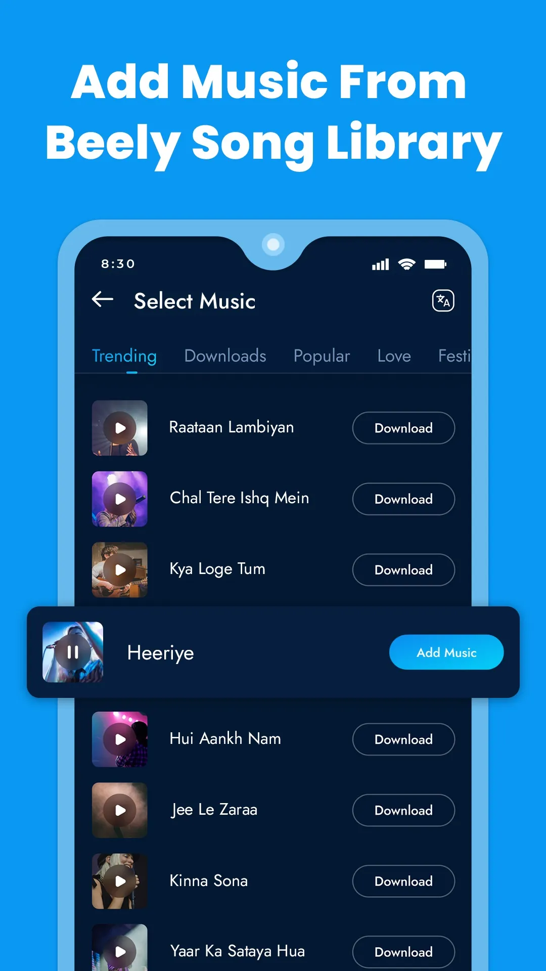 Beely Lyrics Video & Slideshow | Indus Appstore | Screenshot