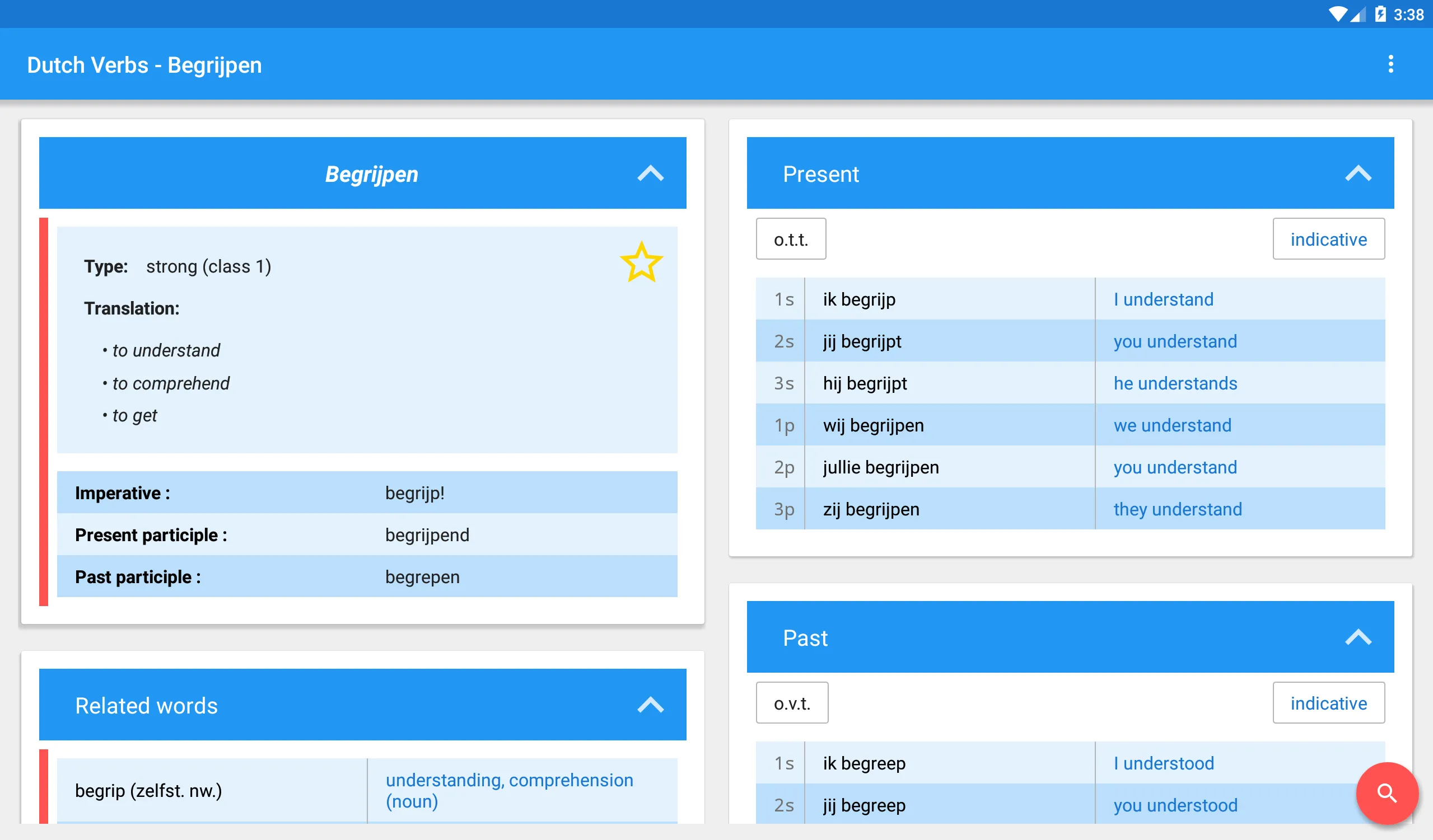 The Dutch Verbs Companion | Indus Appstore | Screenshot