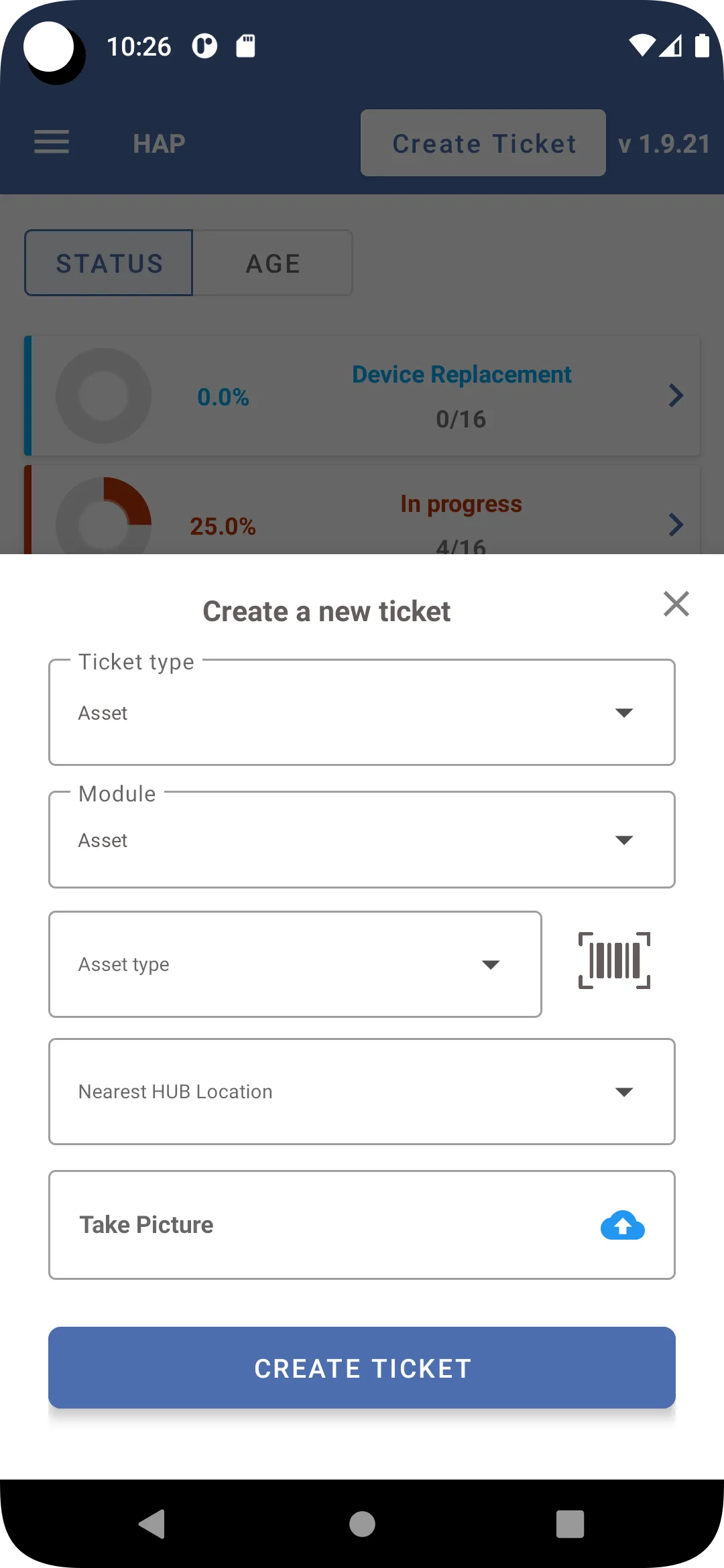 HAP Service Ticket (Beta) | Indus Appstore | Screenshot