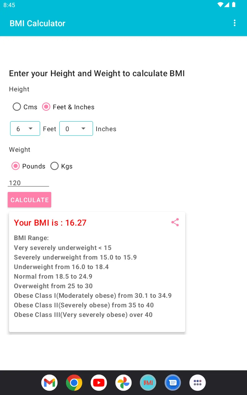 BMI Calculator | Indus Appstore | Screenshot