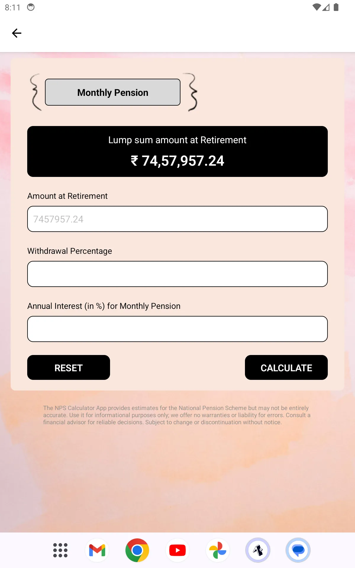 NPS Calculator | Indus Appstore | Screenshot