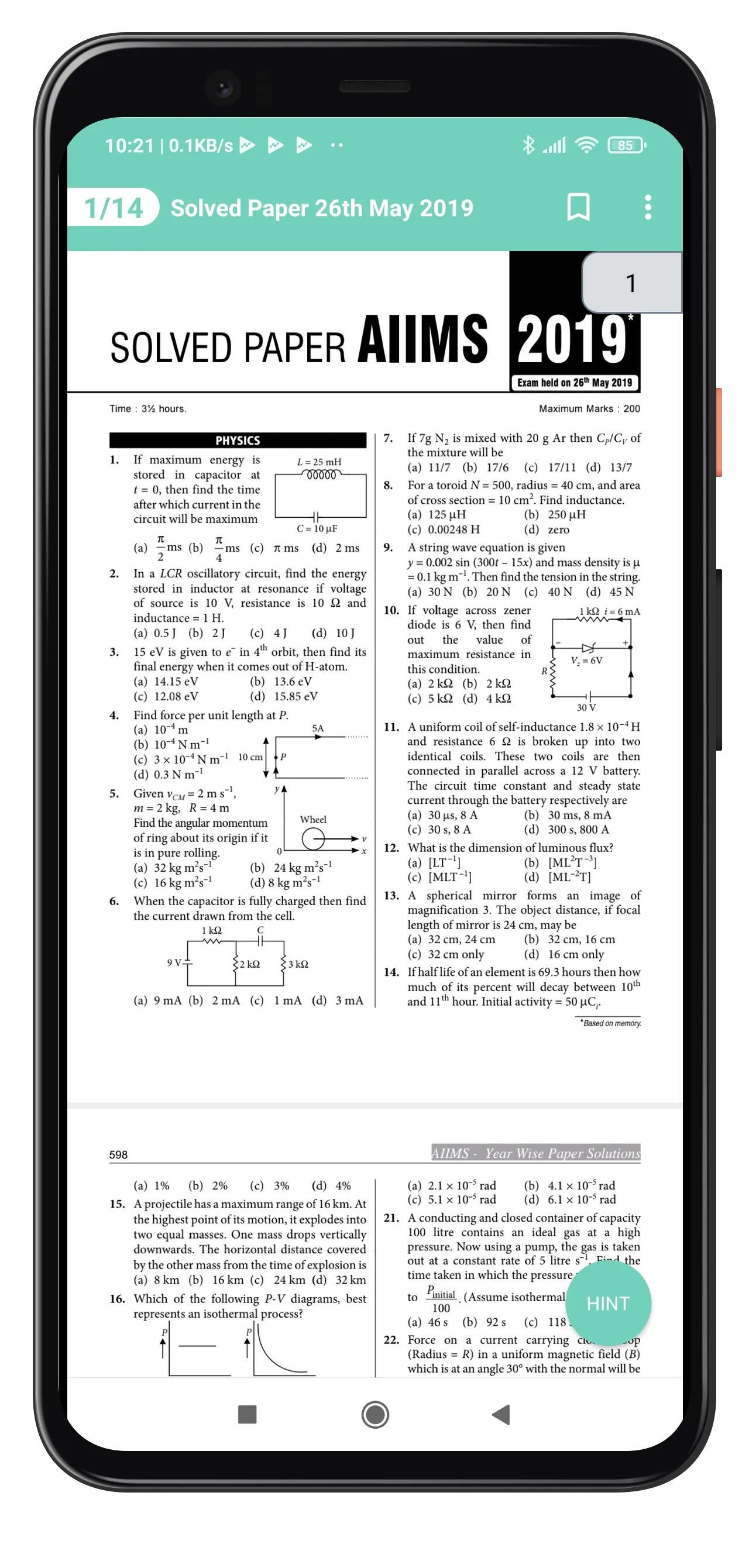 CHEMISTRY - AIIMS PAST PAPER | Indus Appstore | Screenshot