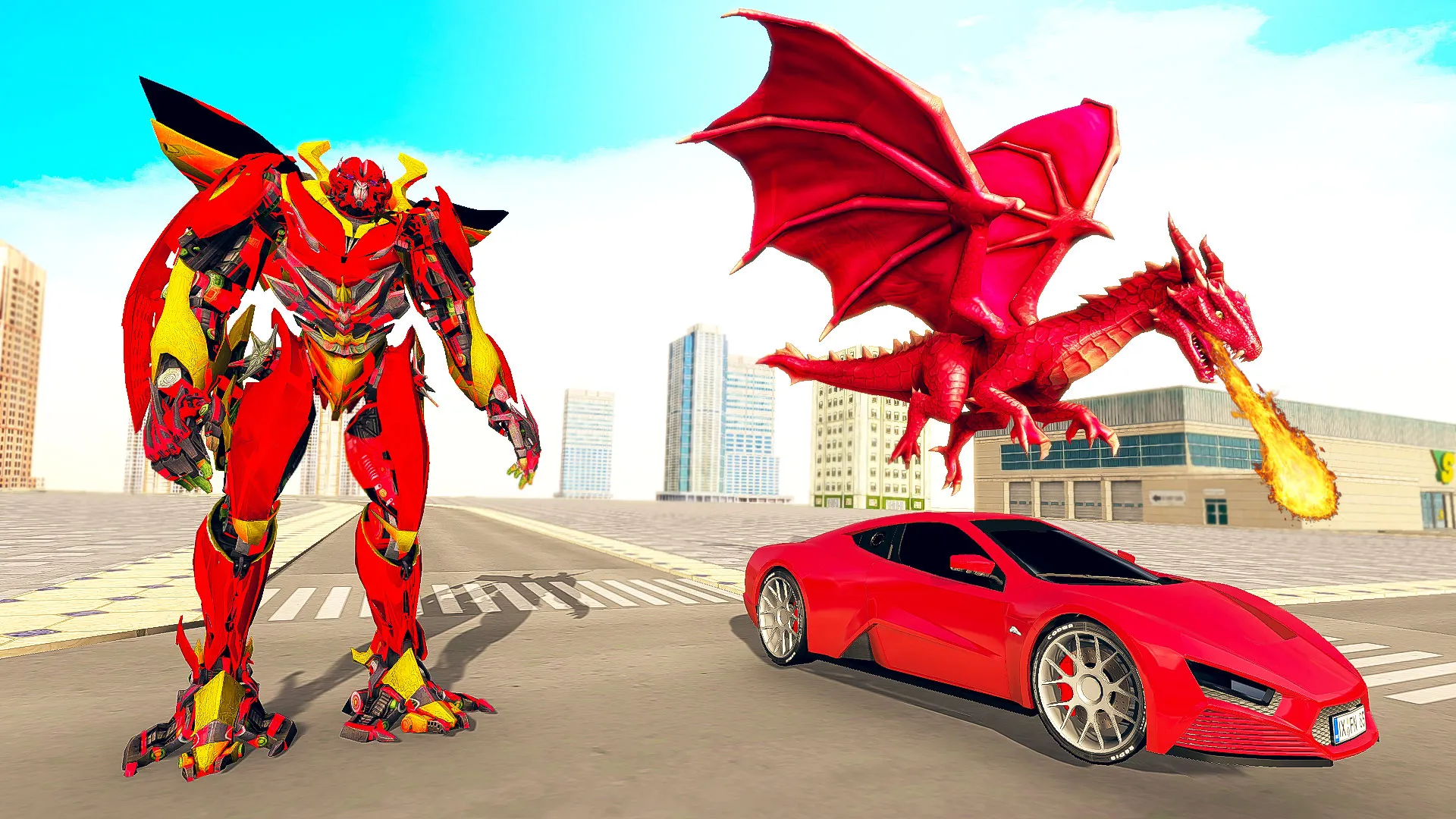 Flying Dragon Robot Car Games | Indus Appstore | Screenshot