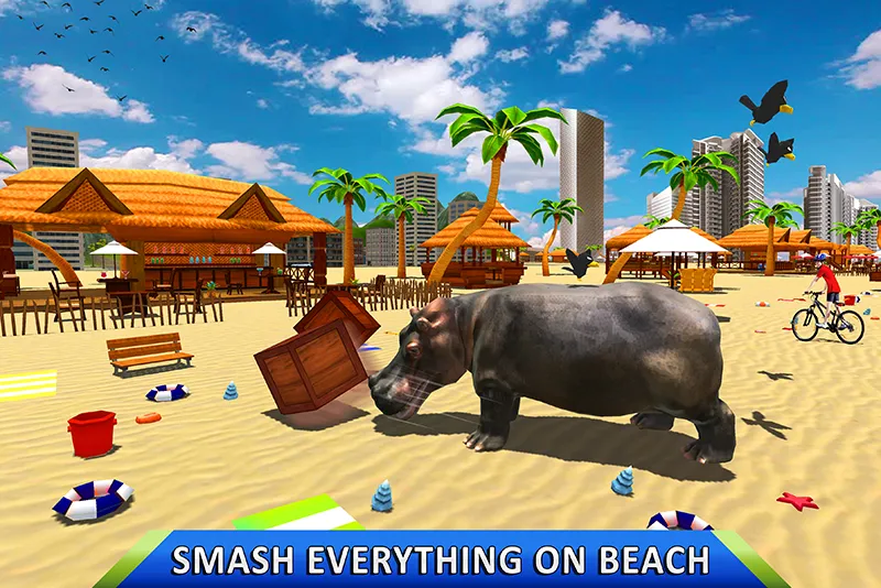 Wild Hippo Beach Simulator | Indus Appstore | Screenshot