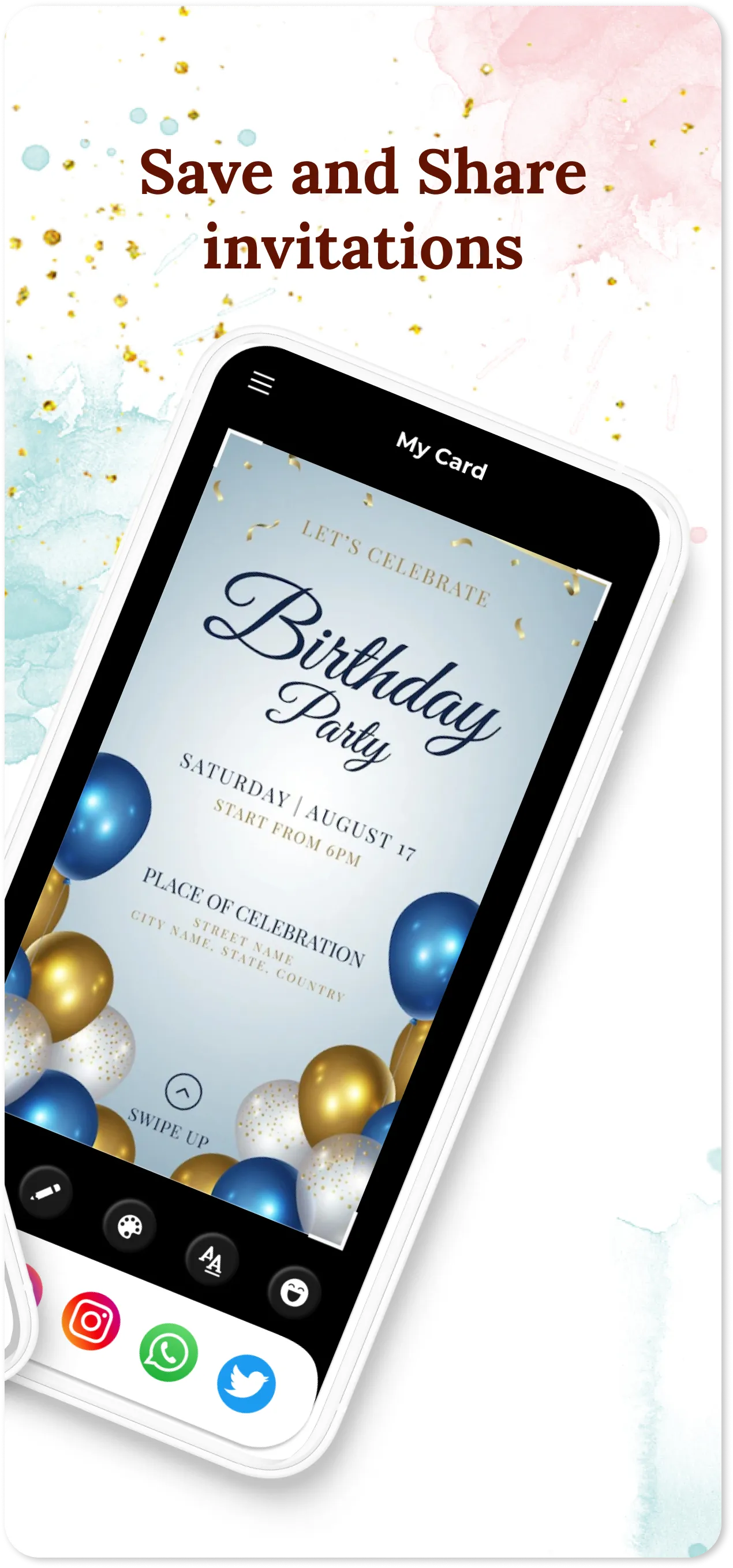 Birthday Invitation Card Maker | Indus Appstore | Screenshot