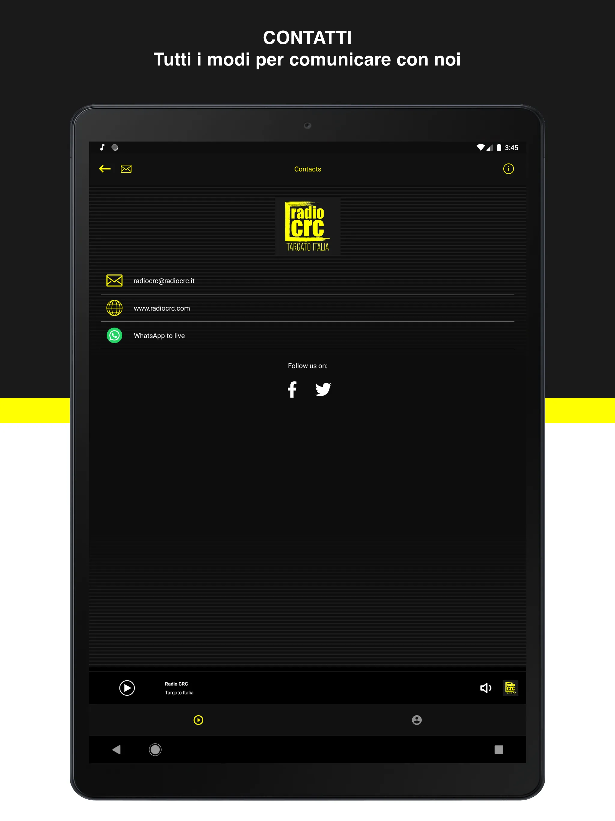RADIO C.R.C. Targato Italia | Indus Appstore | Screenshot