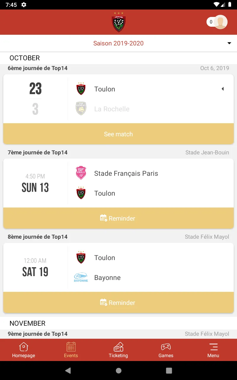 Rugby Club Toulonnais | Indus Appstore | Screenshot