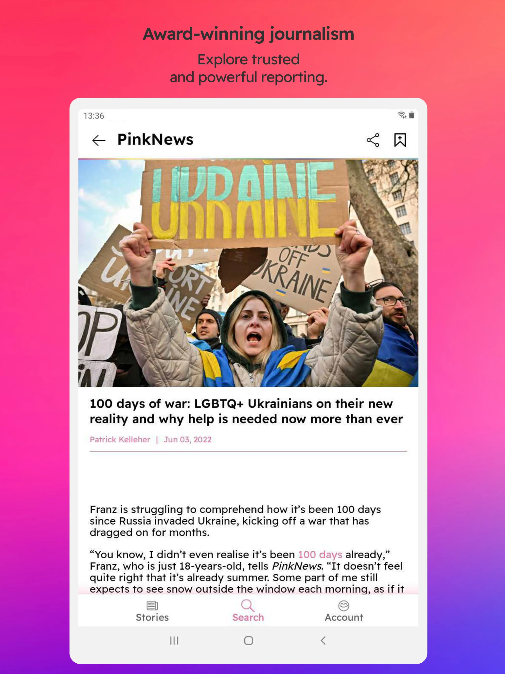 PinkNews | Indus Appstore | Screenshot