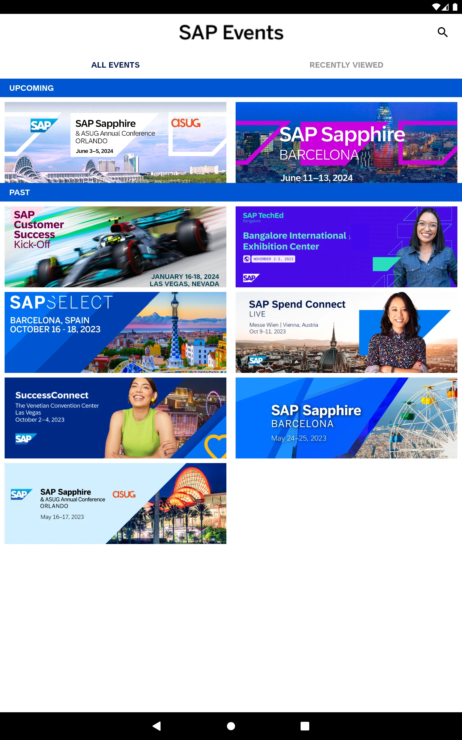 SAP Events | Indus Appstore | Screenshot