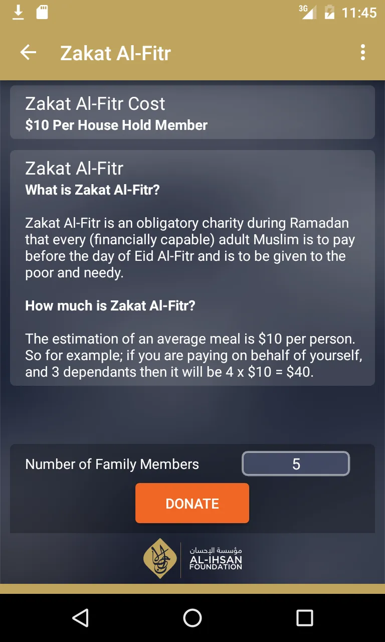 Al-Ihsan Zakat & Charity App | Indus Appstore | Screenshot