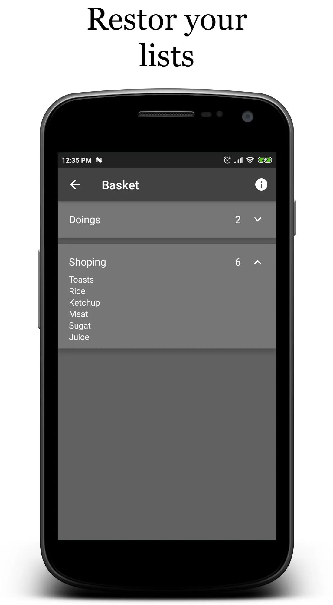 Just lists for everything | Indus Appstore | Screenshot