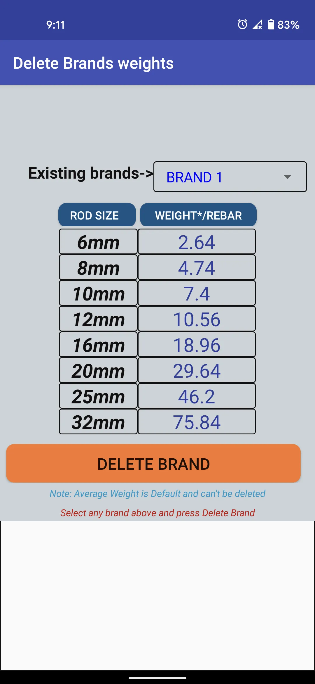 TMT Rebar Steel calculator | Indus Appstore | Screenshot