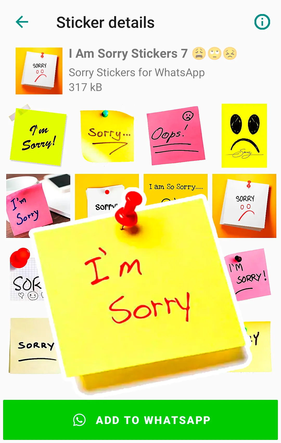 Sorry Stickers for WhatsApp | Indus Appstore | Screenshot