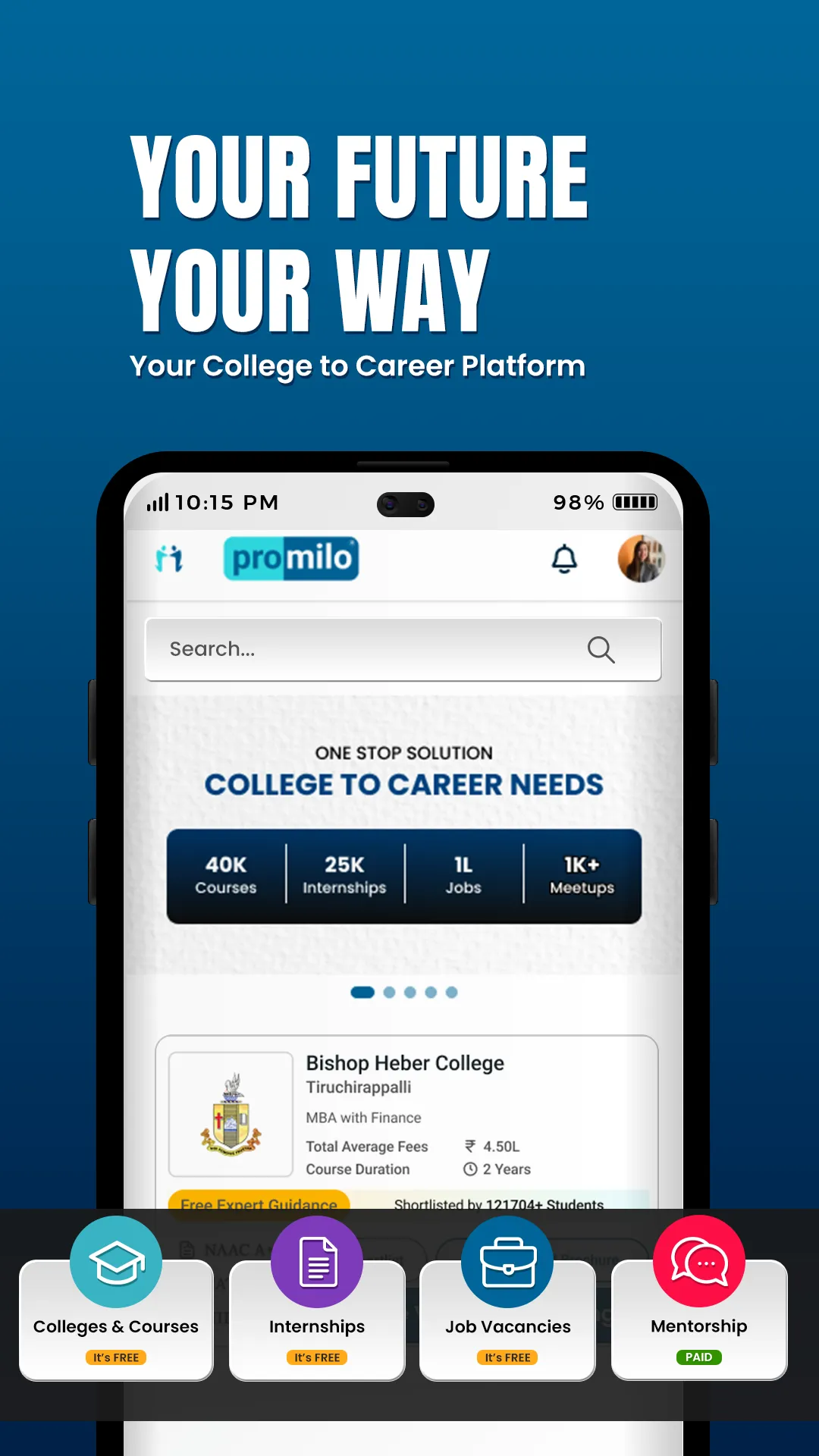 College, Job, & Meetup search | Indus Appstore | Screenshot