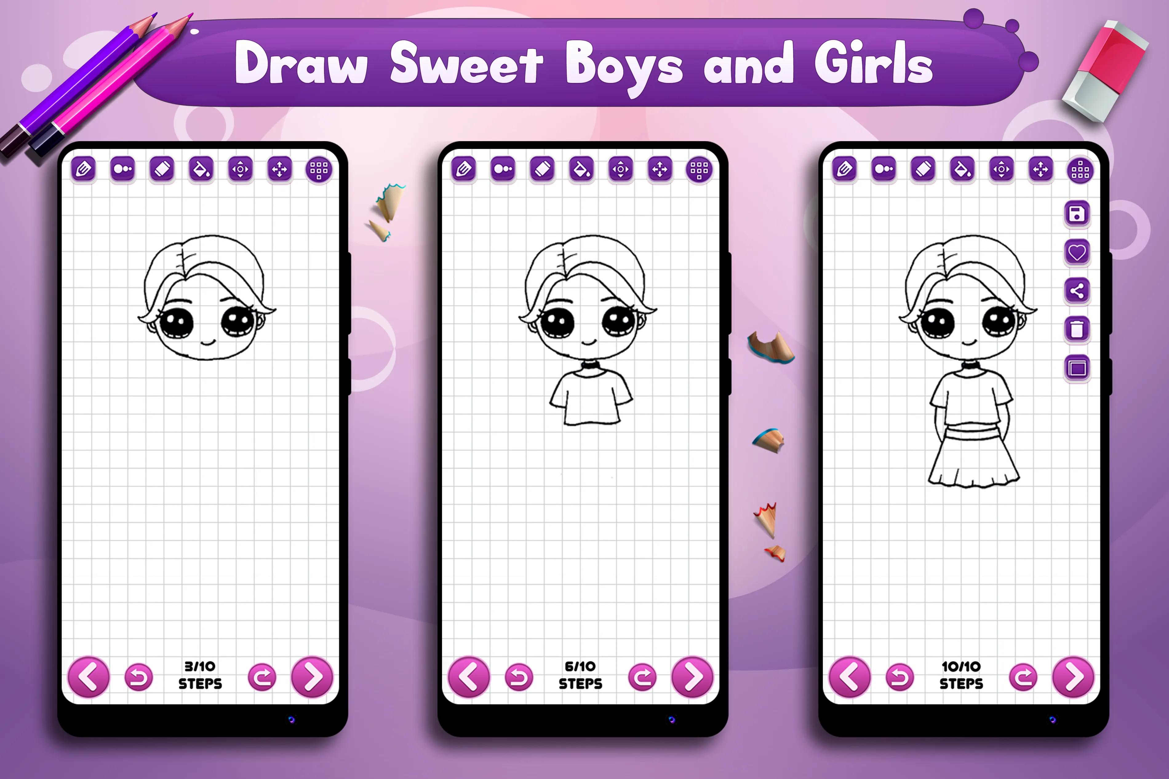 Learn to Draw Cute Girls Boys | Indus Appstore | Screenshot