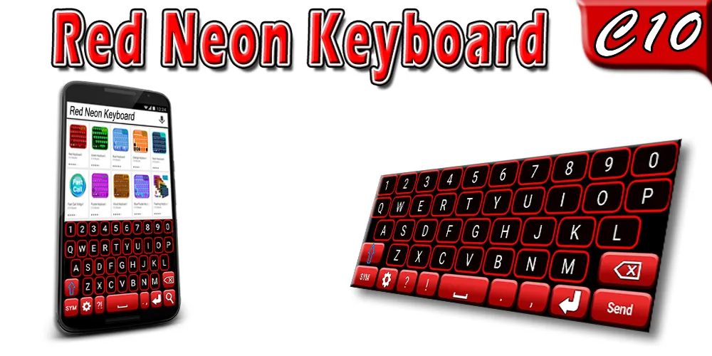 Red Neon Keyboard | Indus Appstore | Screenshot