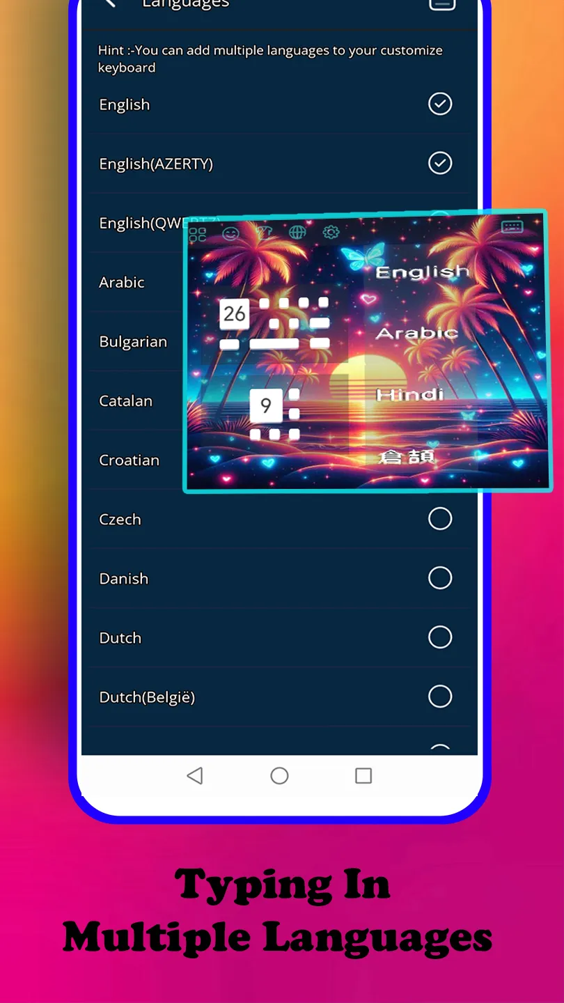 Sunset Beach Palm keyboard | Indus Appstore | Screenshot