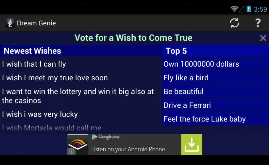 Make A Wish Come True Genie | Indus Appstore | Screenshot
