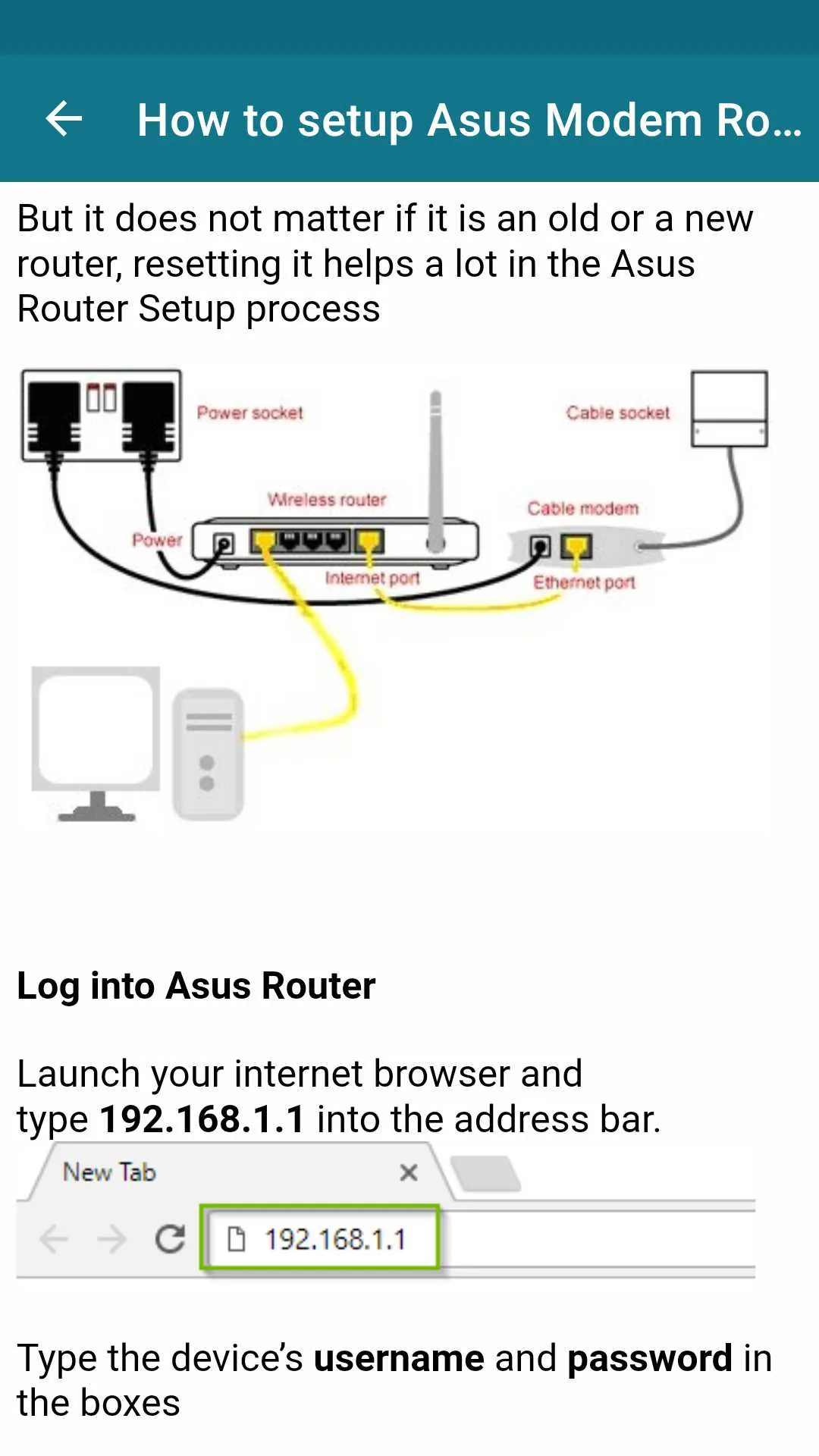 Asus Modem Router Guide | Indus Appstore | Screenshot