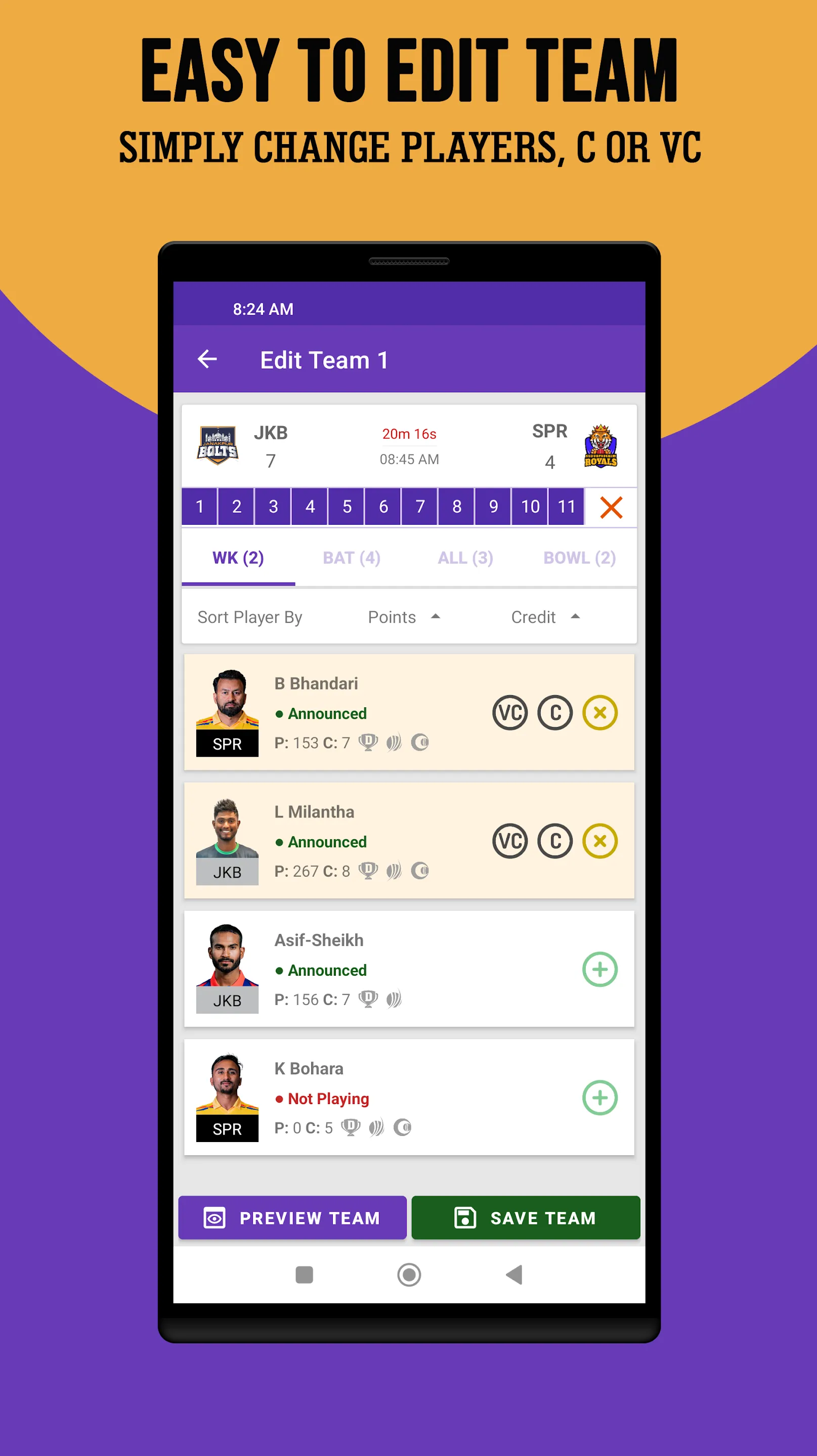 STAR11: Fantasy Team Generator | Indus Appstore | Screenshot