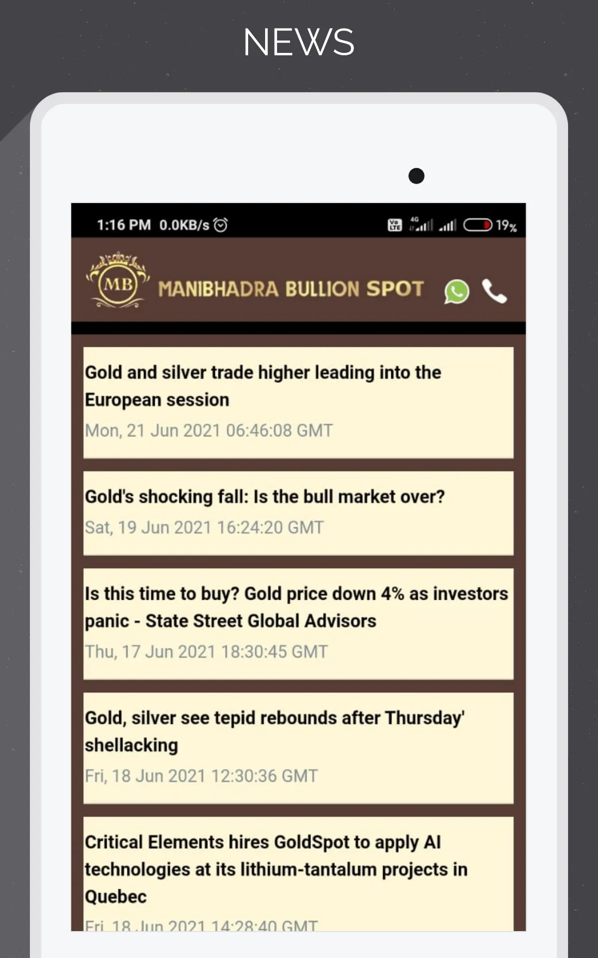 Manibhadra Bullion Spot | Indus Appstore | Screenshot